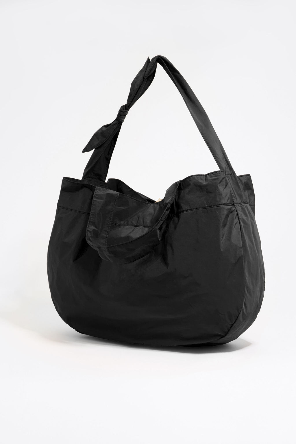 Large black nylon shopper bag