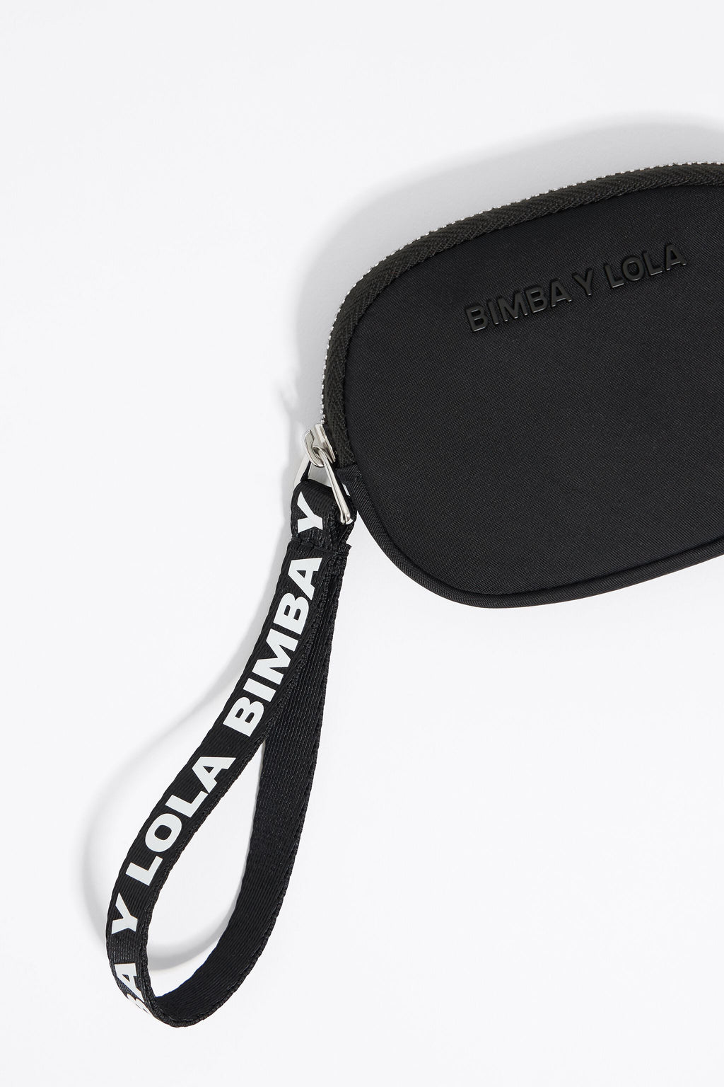 Black nylon oval coin purse