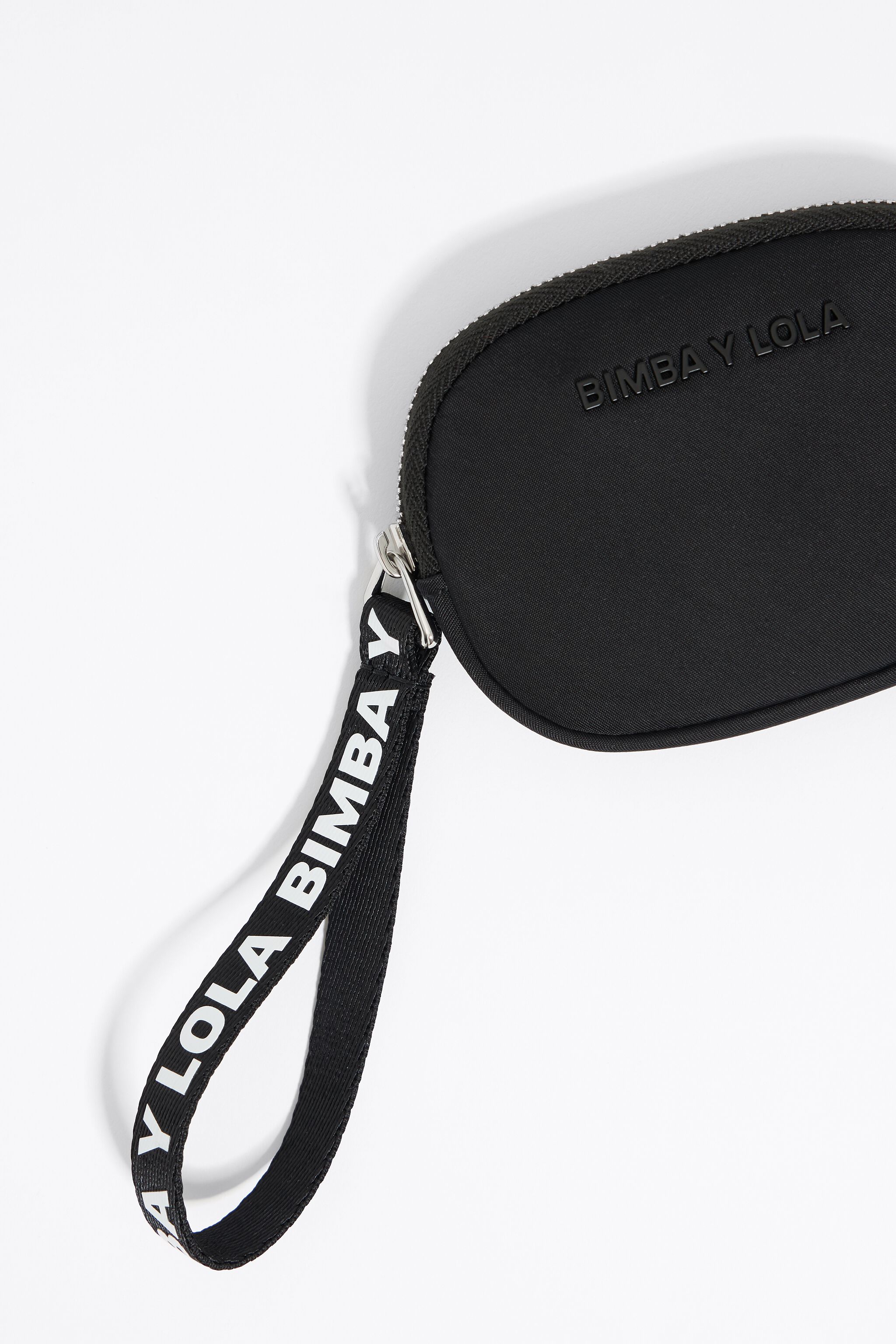 Black nylon oval coin purse