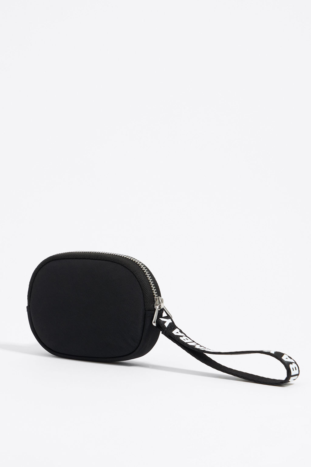 Black nylon oval coin purse