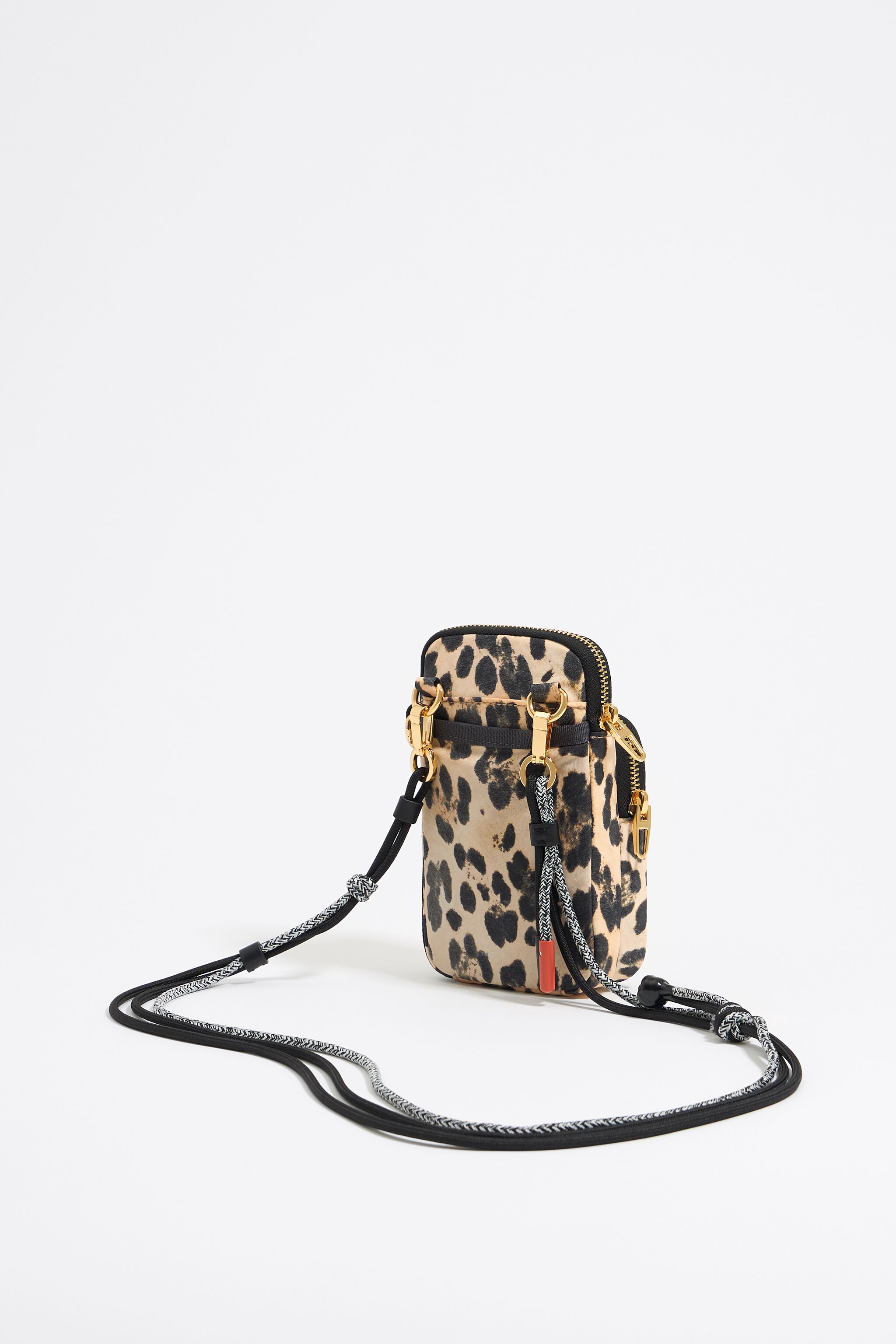 Beige Leopard nylon mini bag