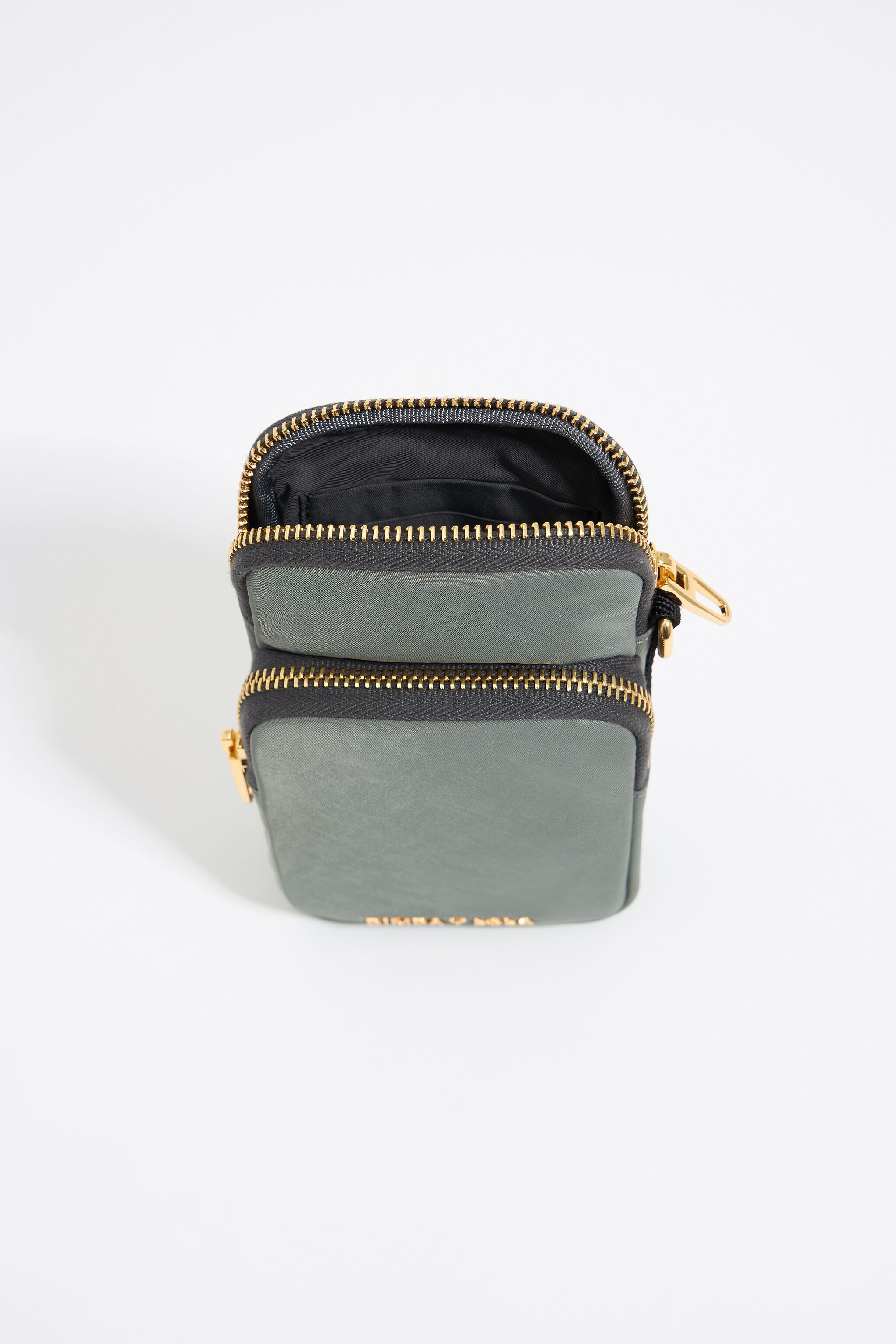 Dark gray nylon mini bag