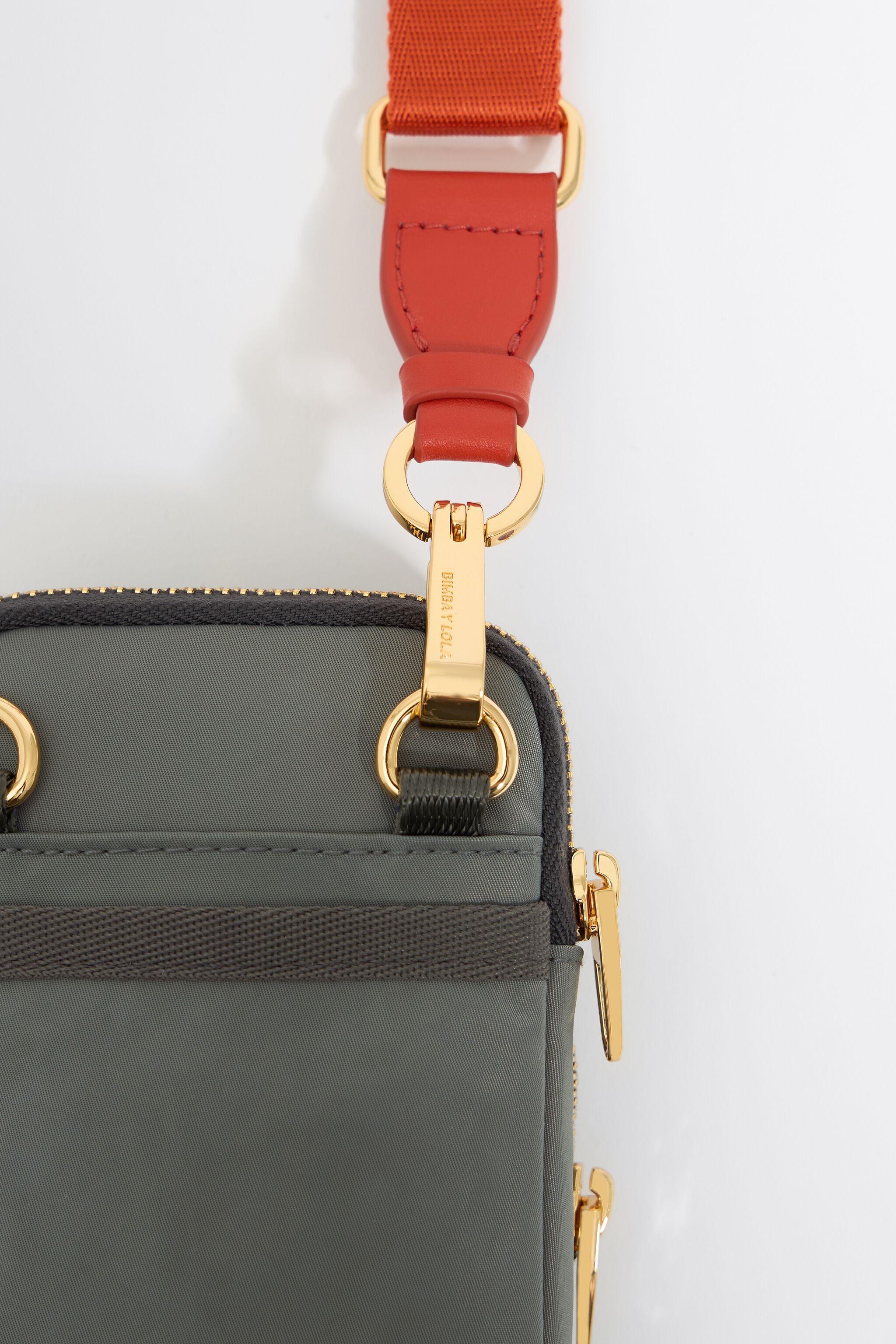 Dark gray nylon mini bag