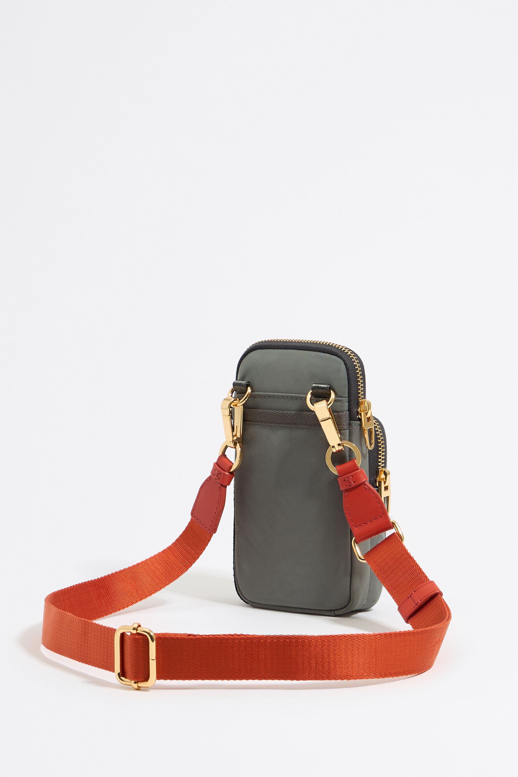 Dark gray nylon mini bag