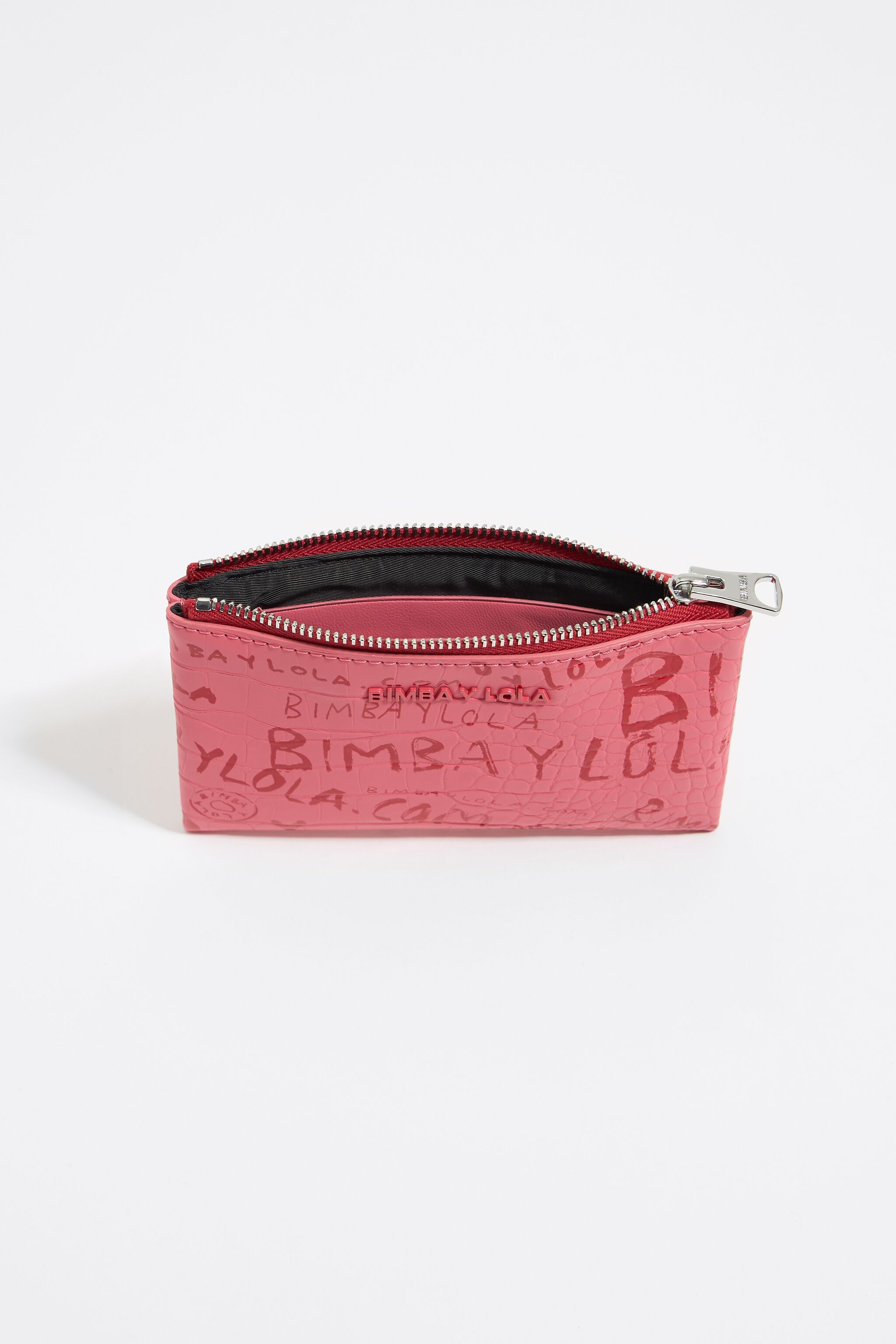 Strawberry mock croc coin purse