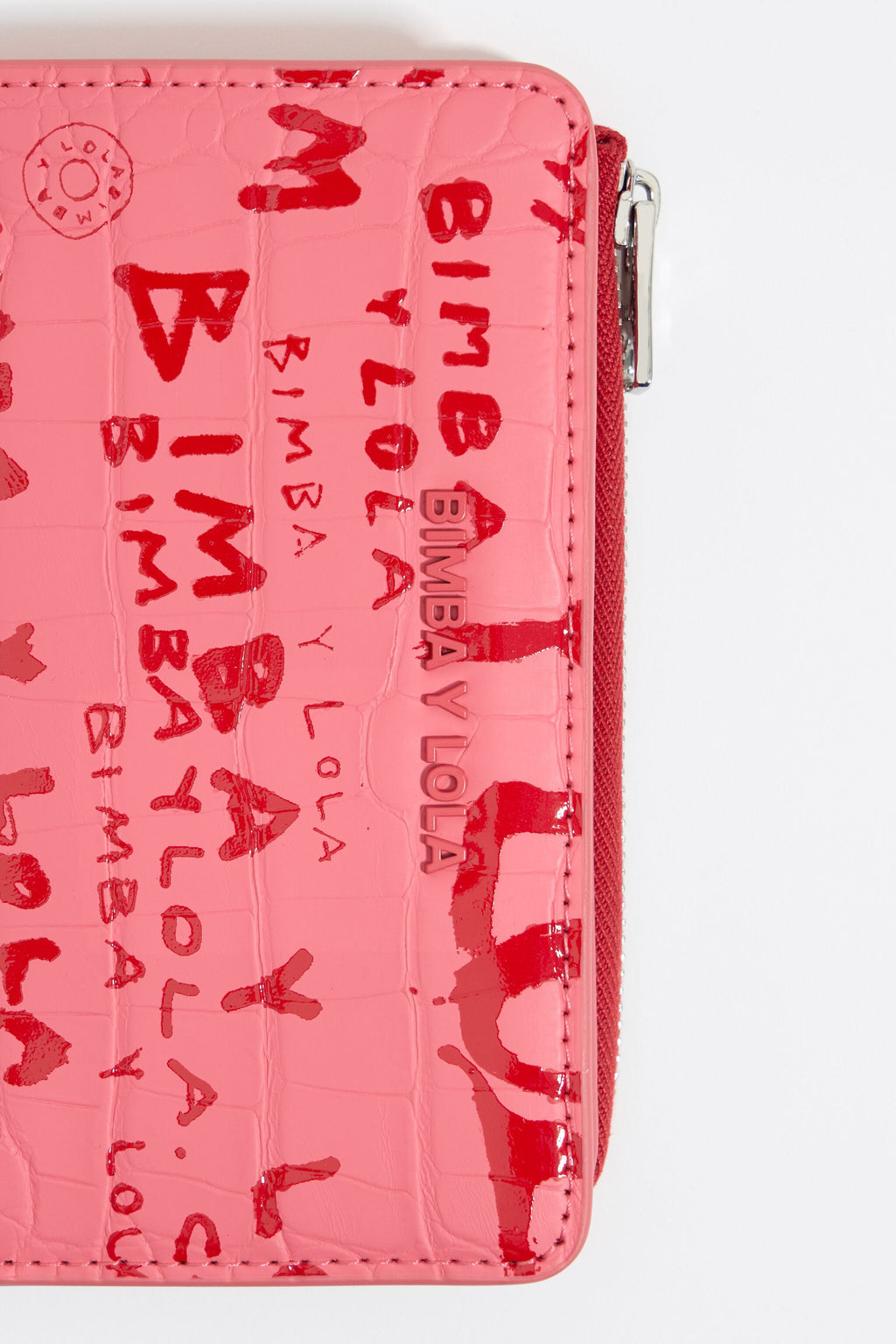 Strawberry mock croc purse