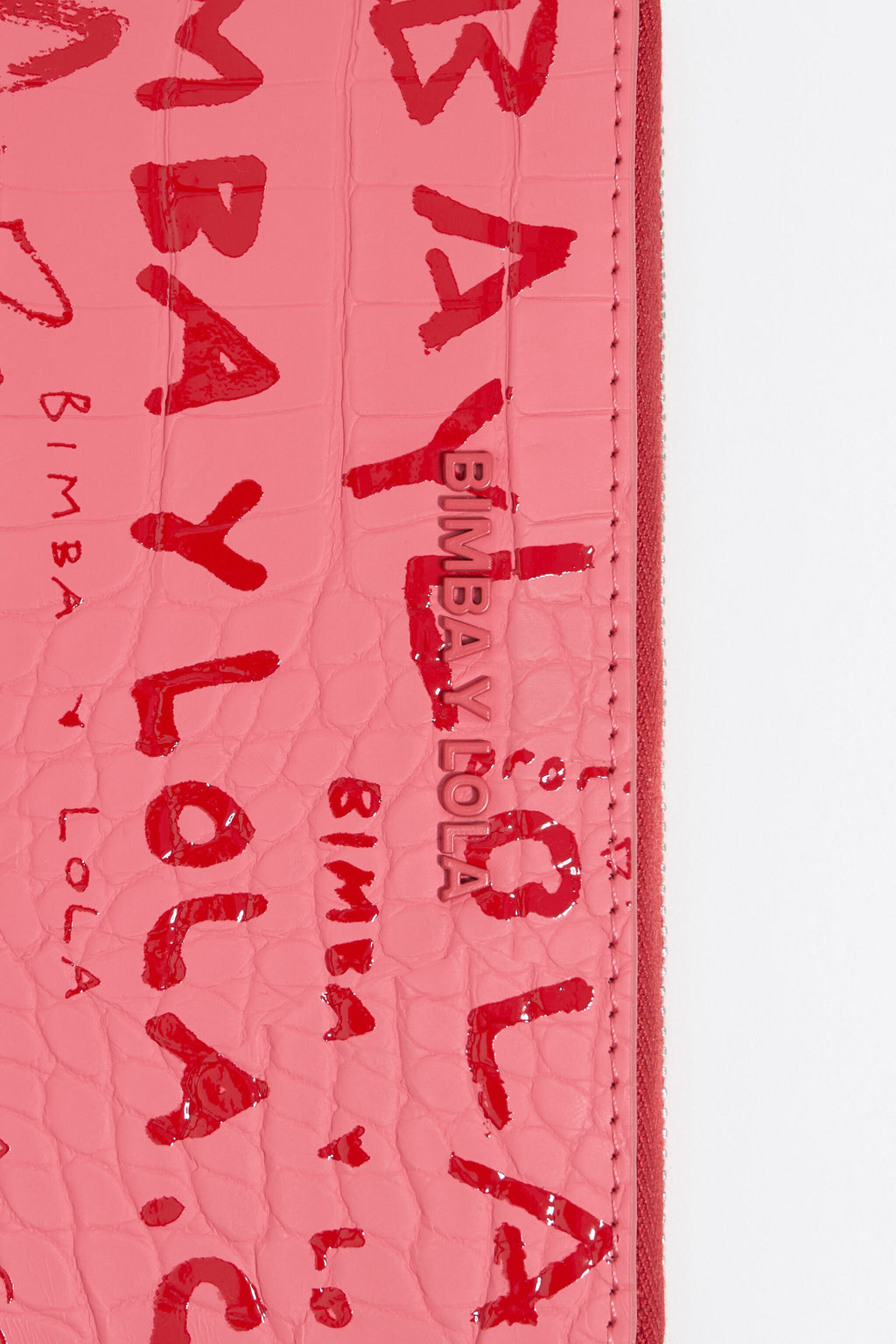 Strawberry mock croc wallet