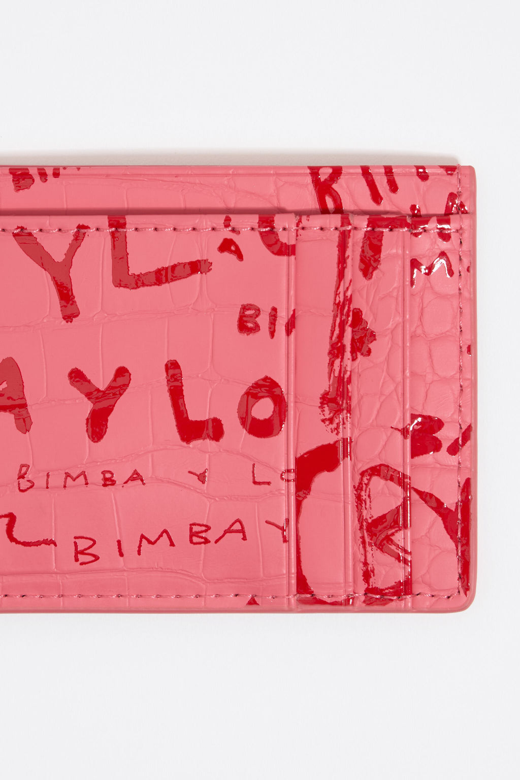 Strawberry mock croc card holder