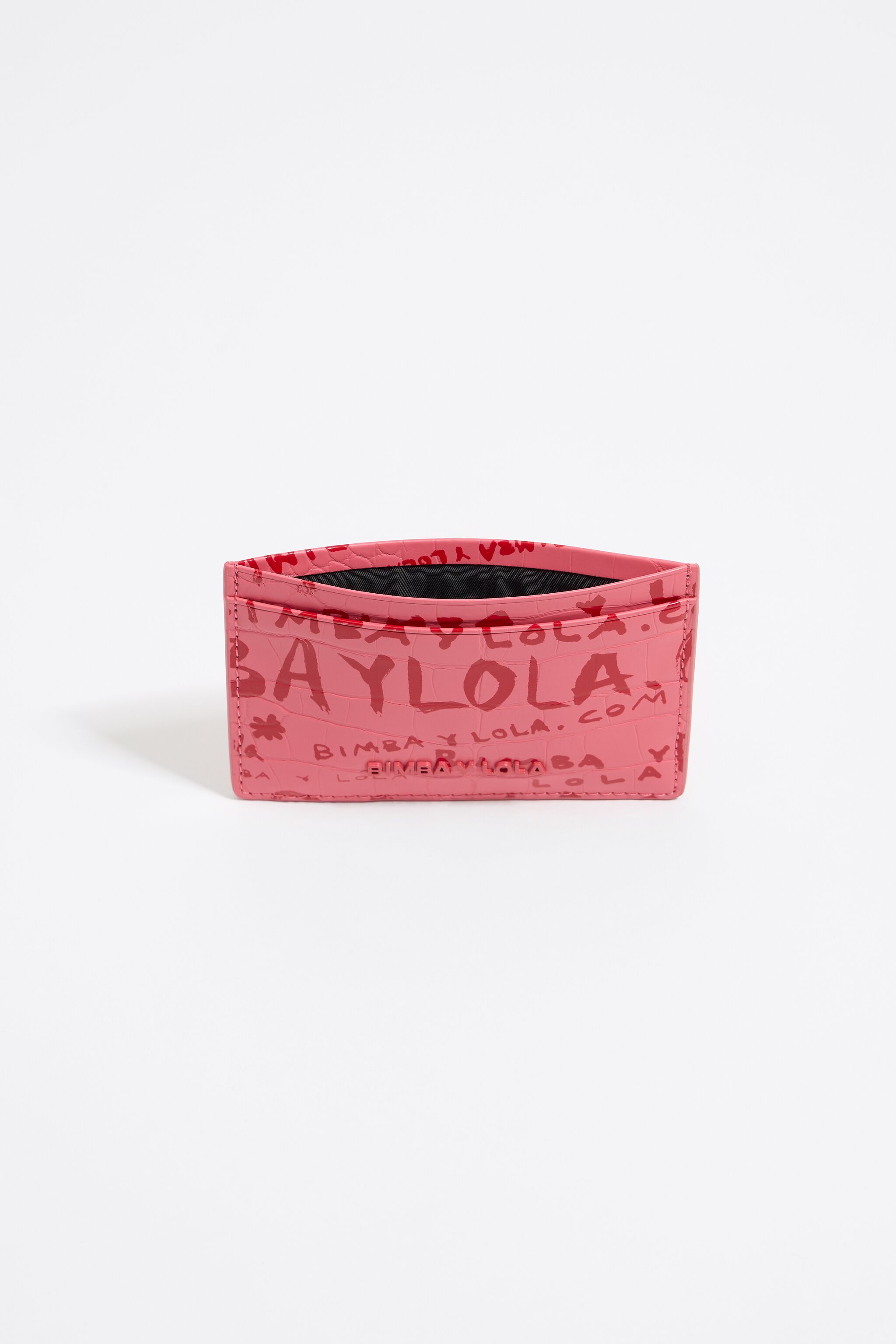 Strawberry mock croc card holder