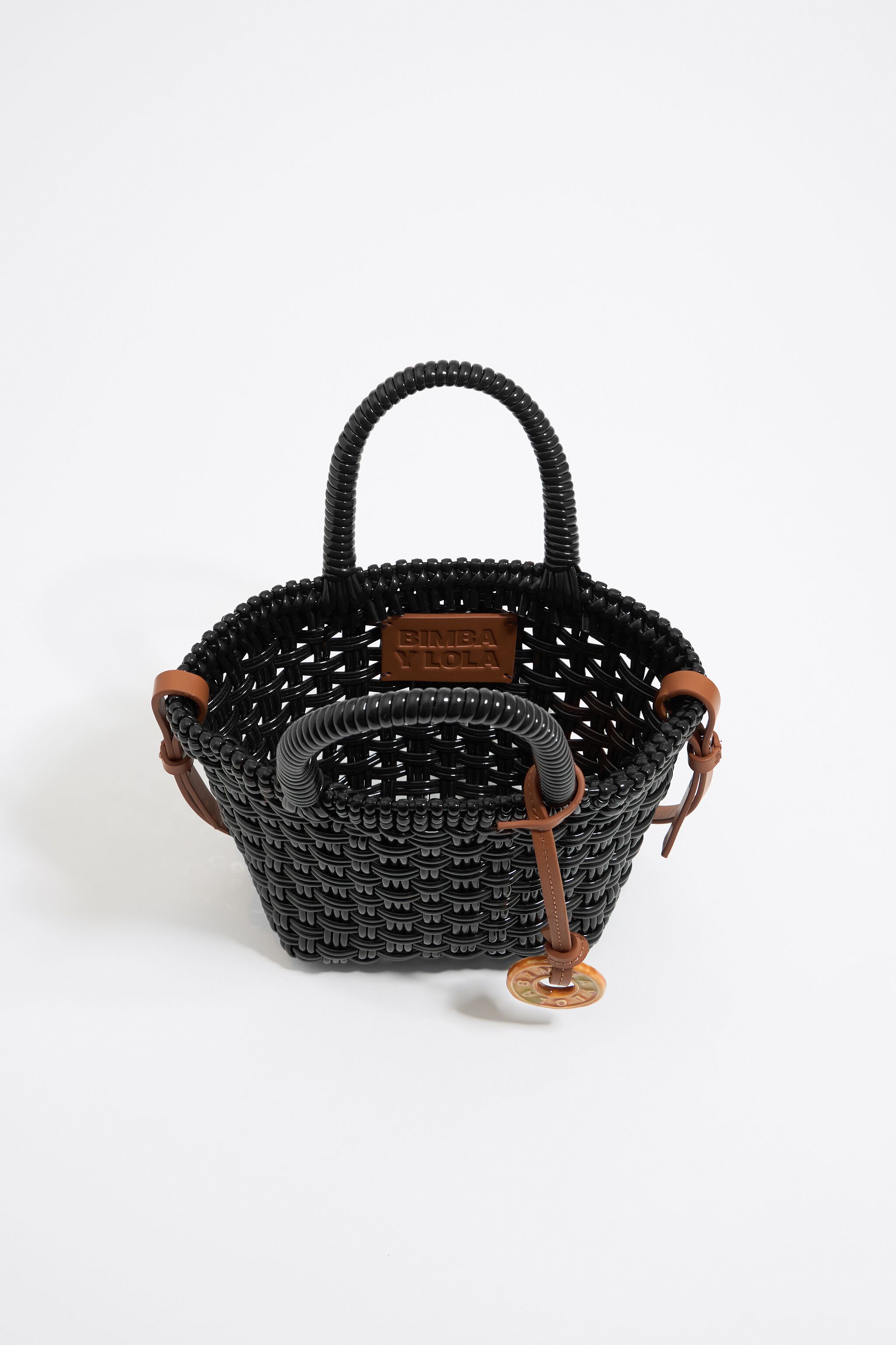 Black plaited shopper bag
