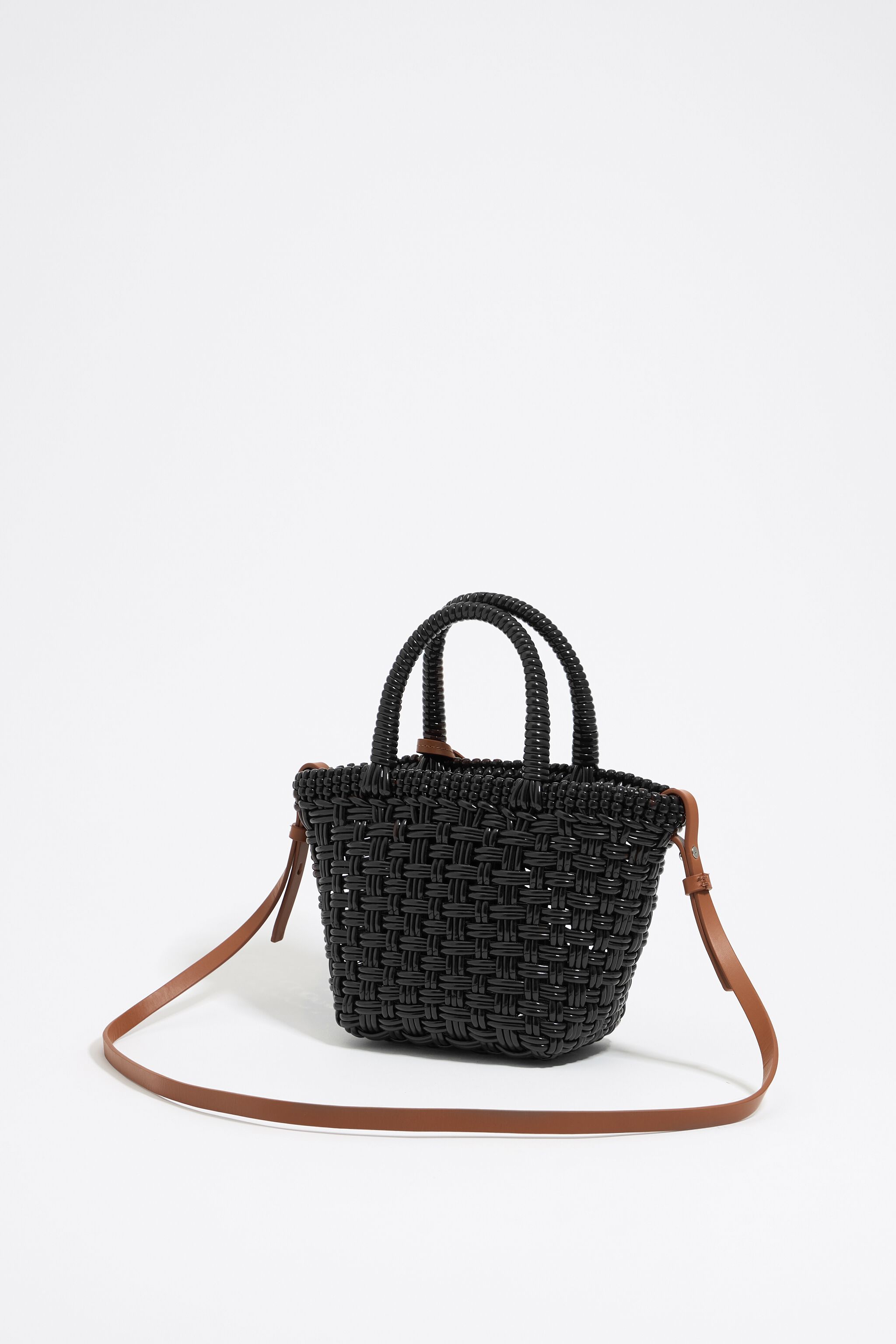 Black plaited shopper bag