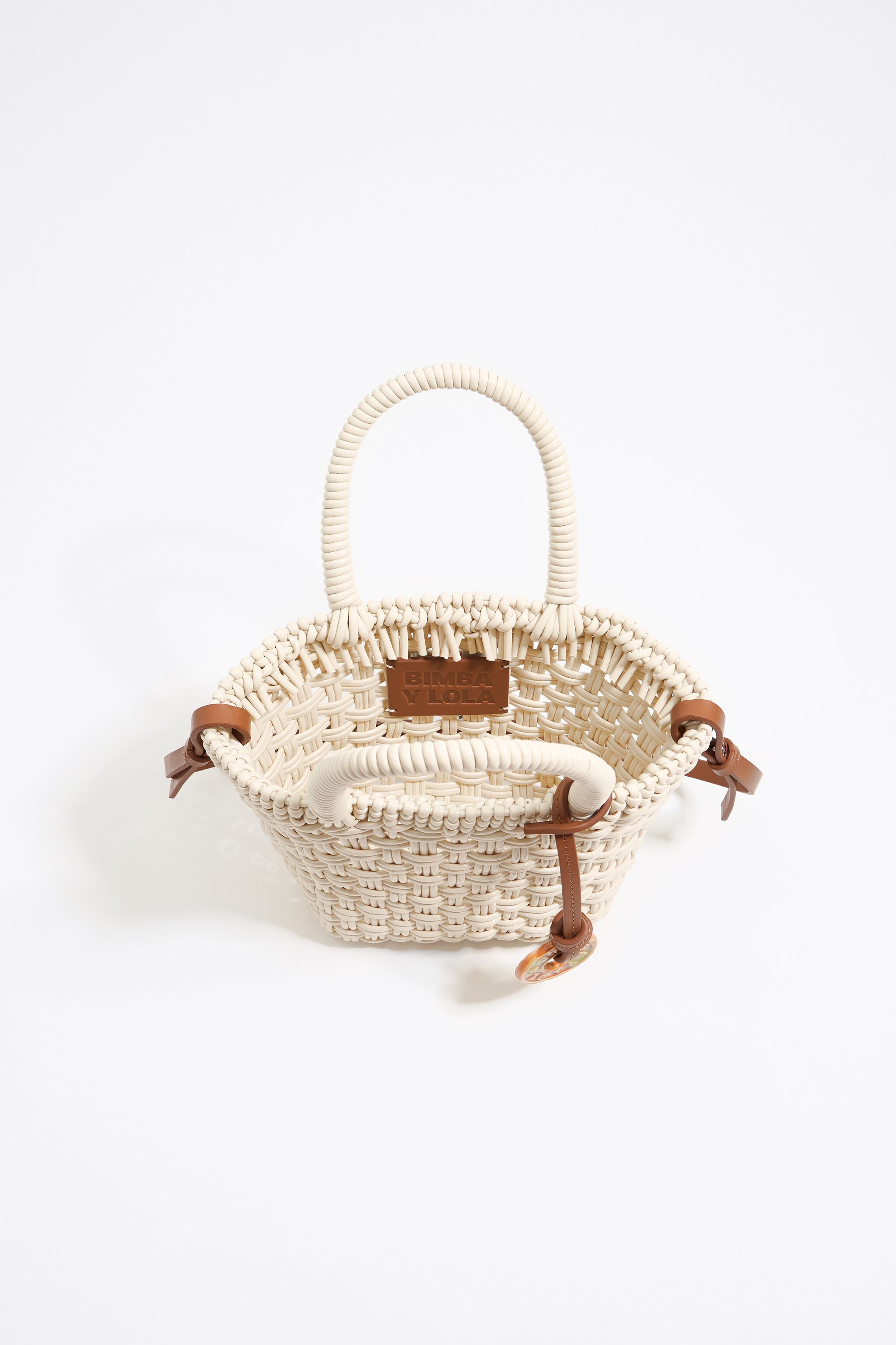 Ivory plaited shopper bag