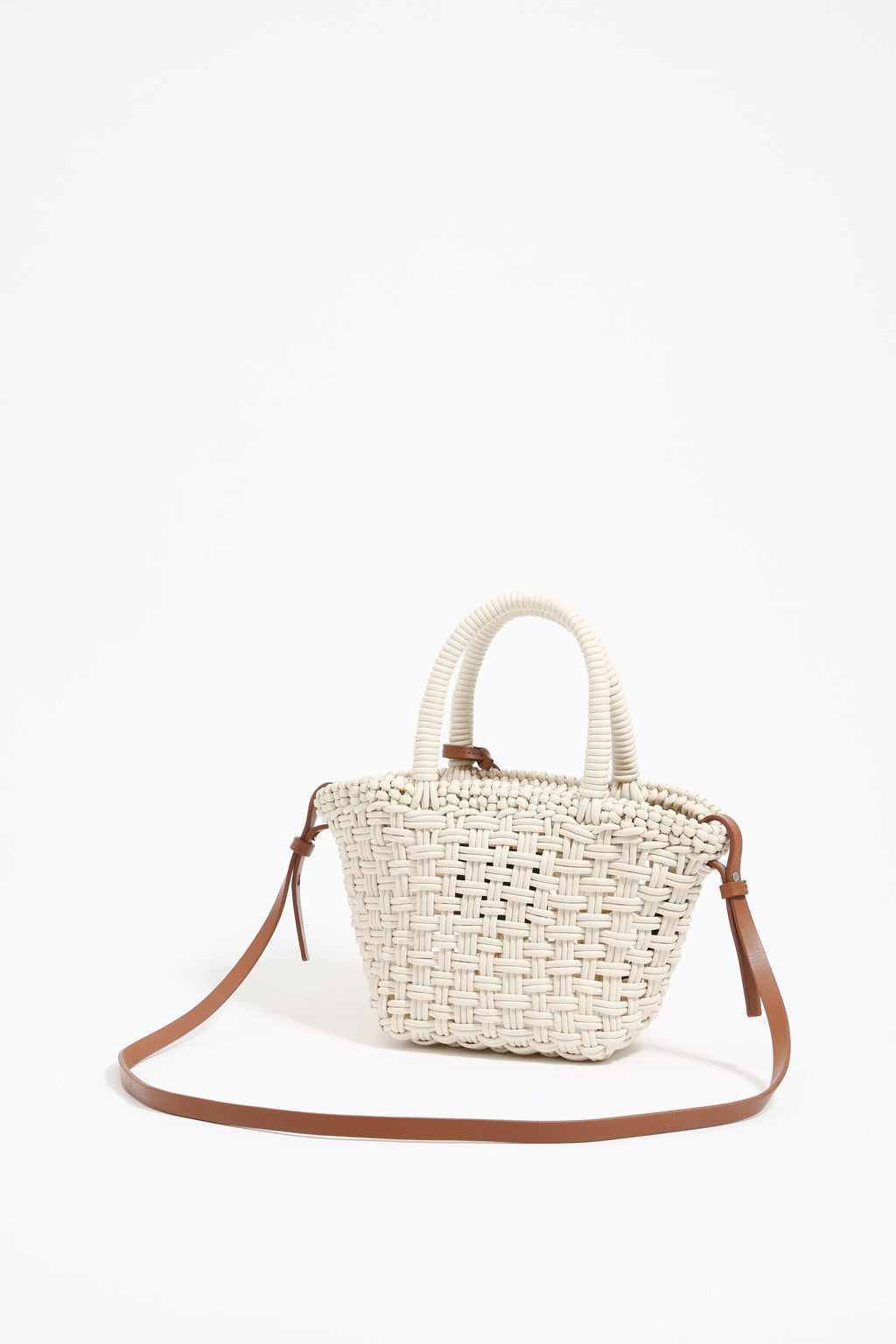 Ivory plaited shopper bag
