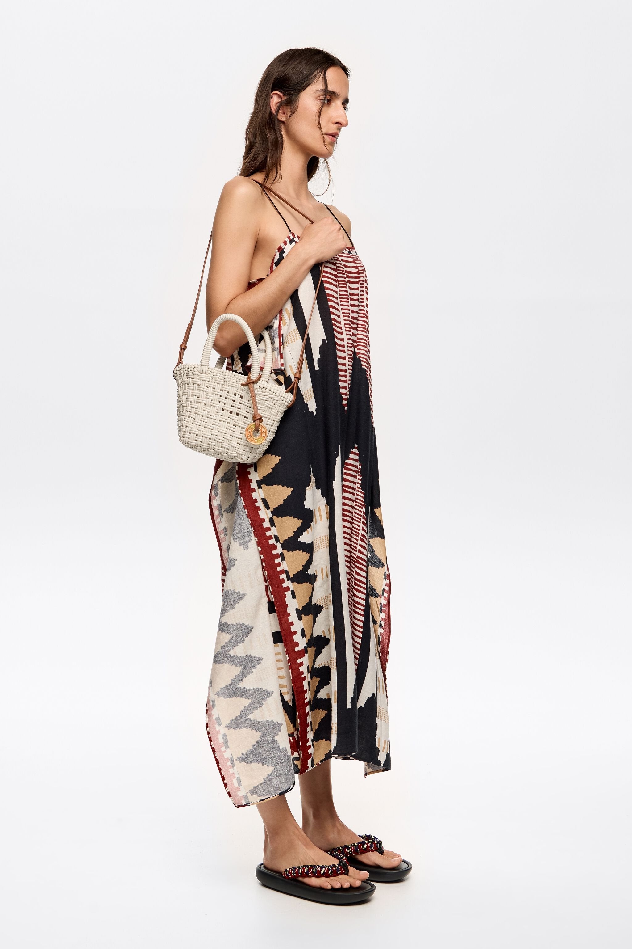 Ivory plaited shopper bag