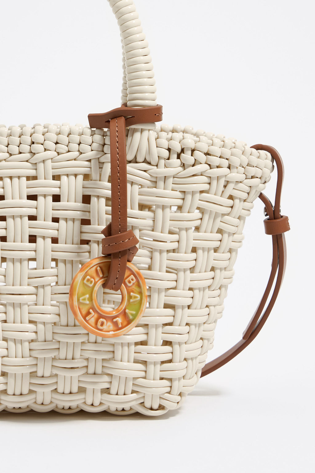 Ivory plaited shopper bag