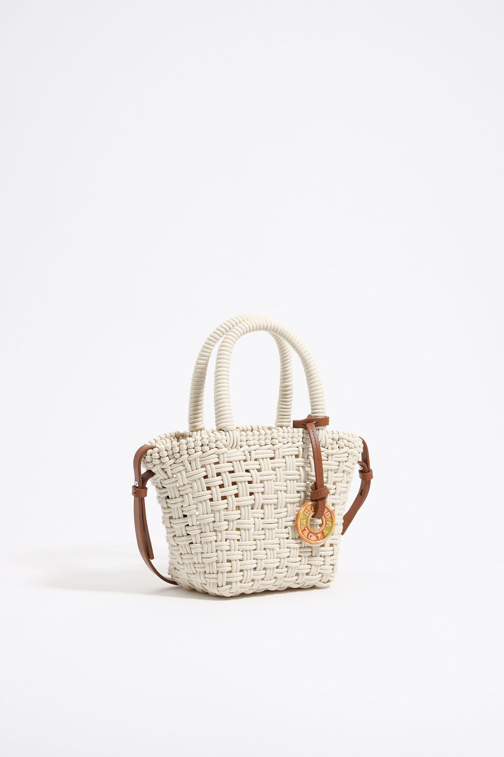 Ivory plaited shopper bag