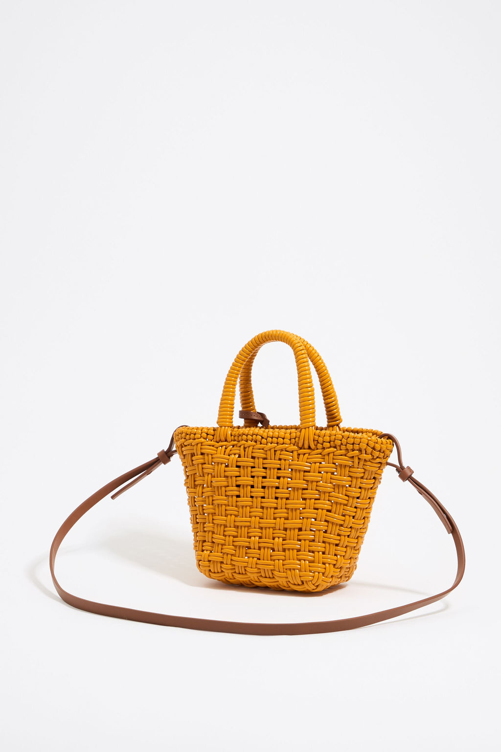 Yellow plaited shopper bag