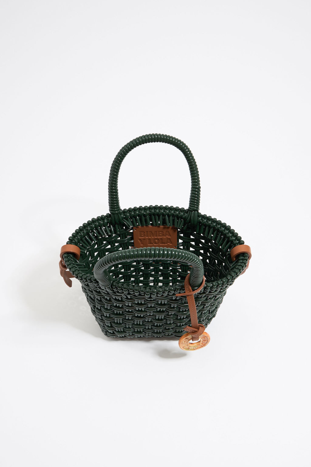 Green plaited shopper bag