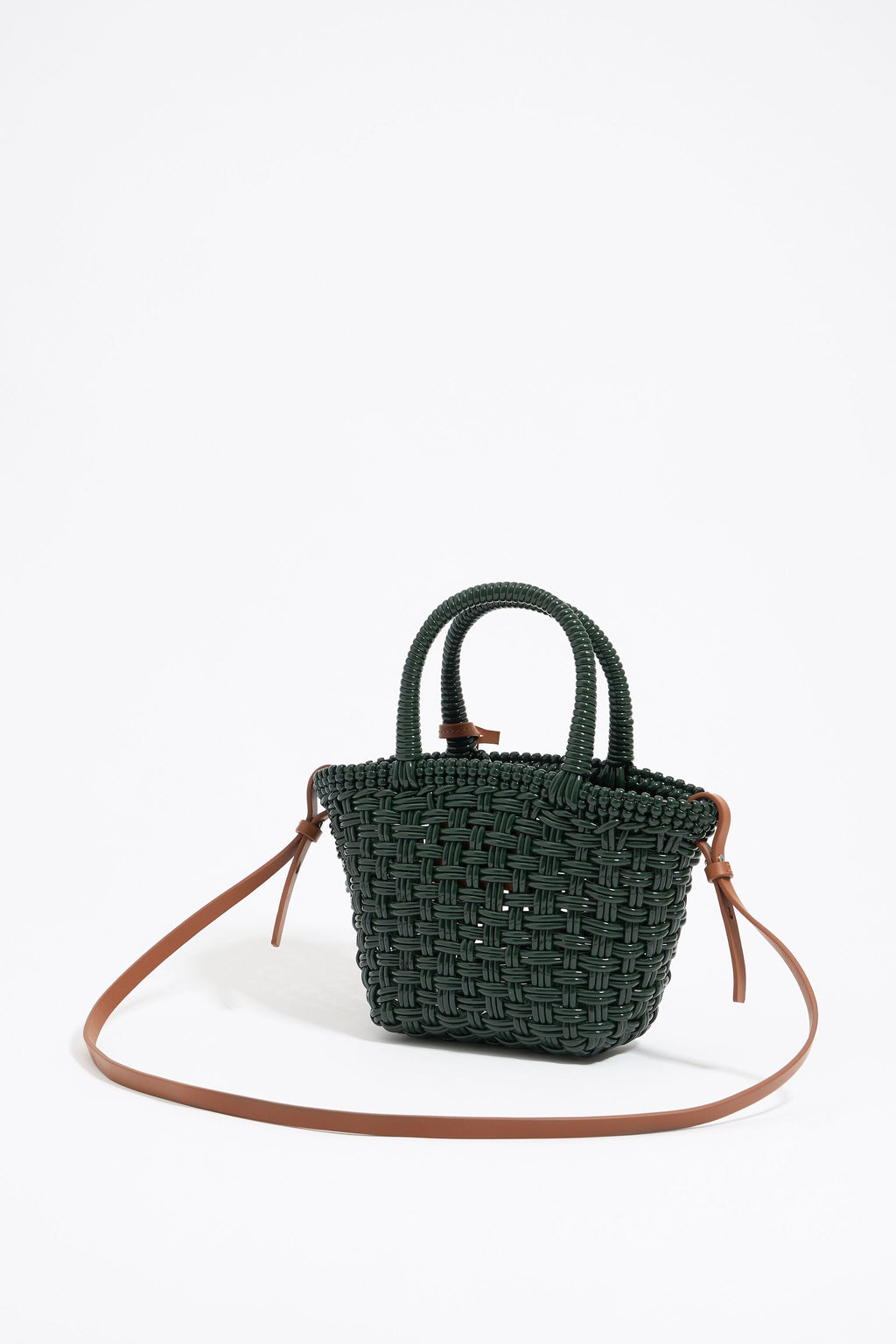 Green plaited shopper bag