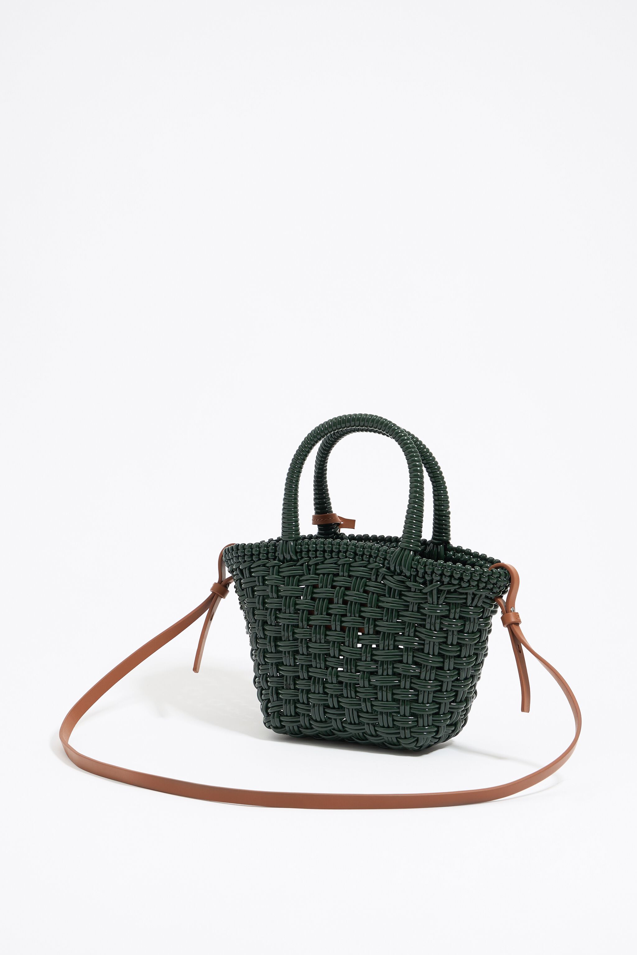Green plaited shopper bag