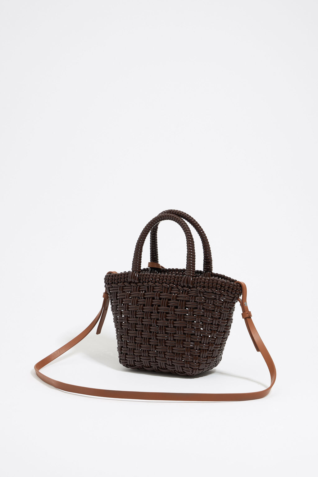 Chocolate brown plaited shopper bag
