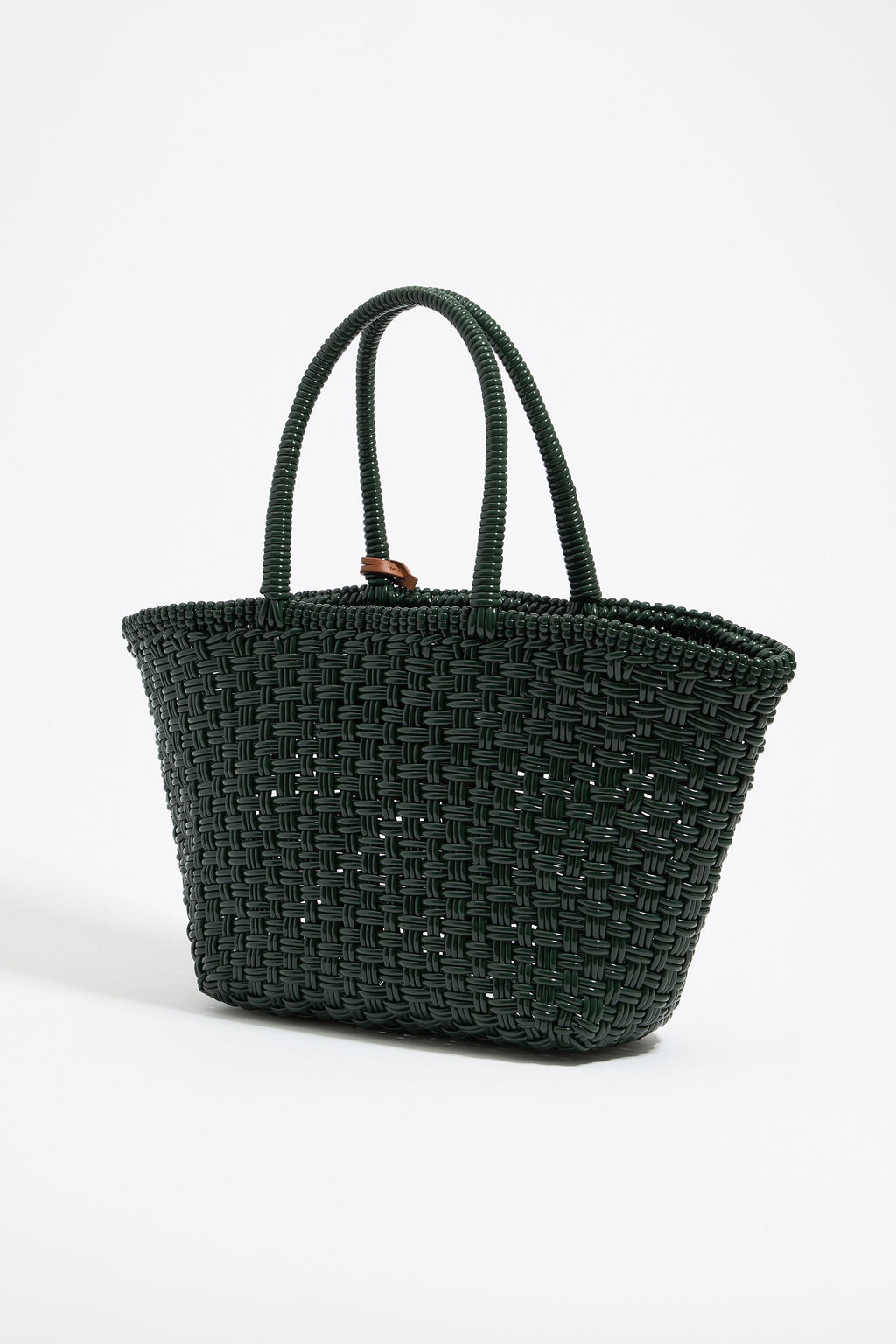 Green plaited shopper bag