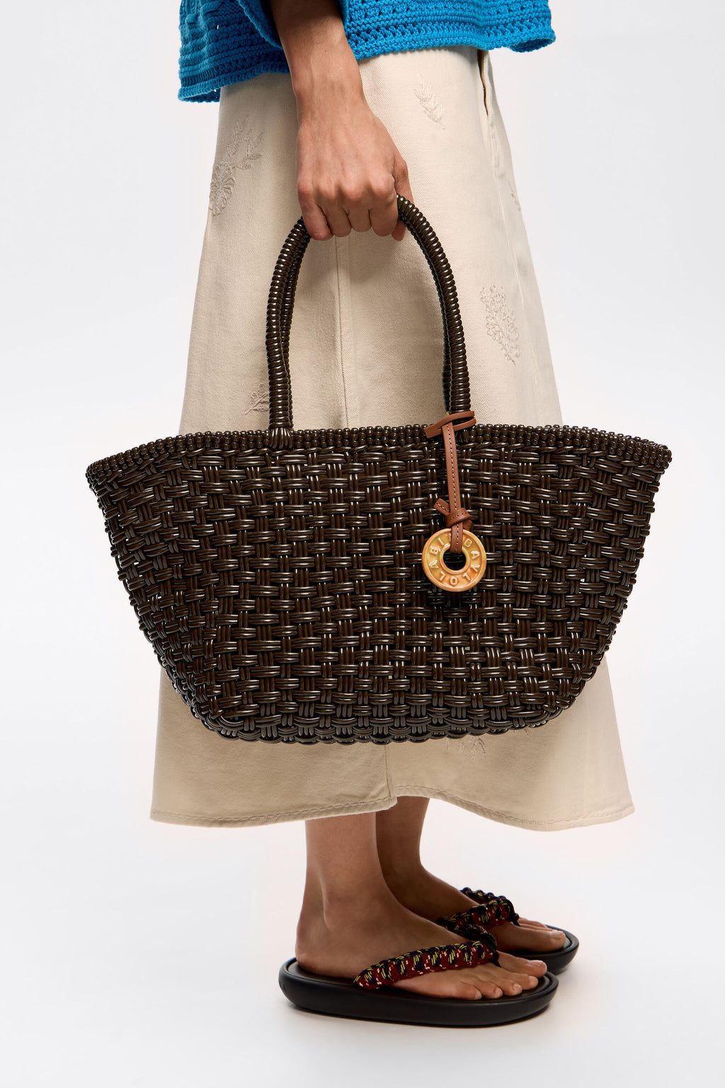 Chocolate plaited shopper bag