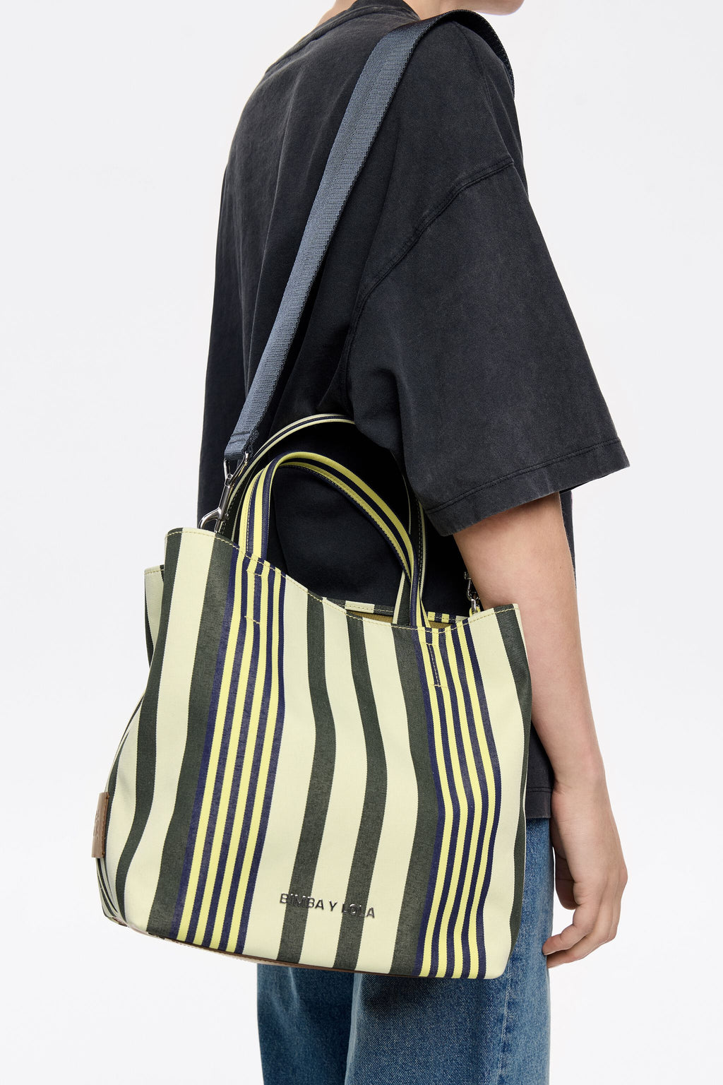 Large striped fabric Chihuahua bag