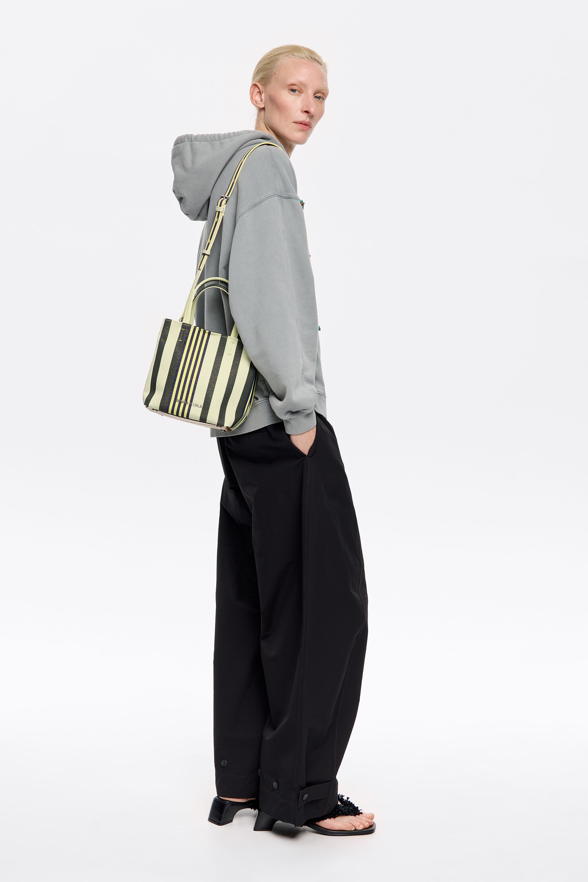 Small striped nylon Chihuahua bag