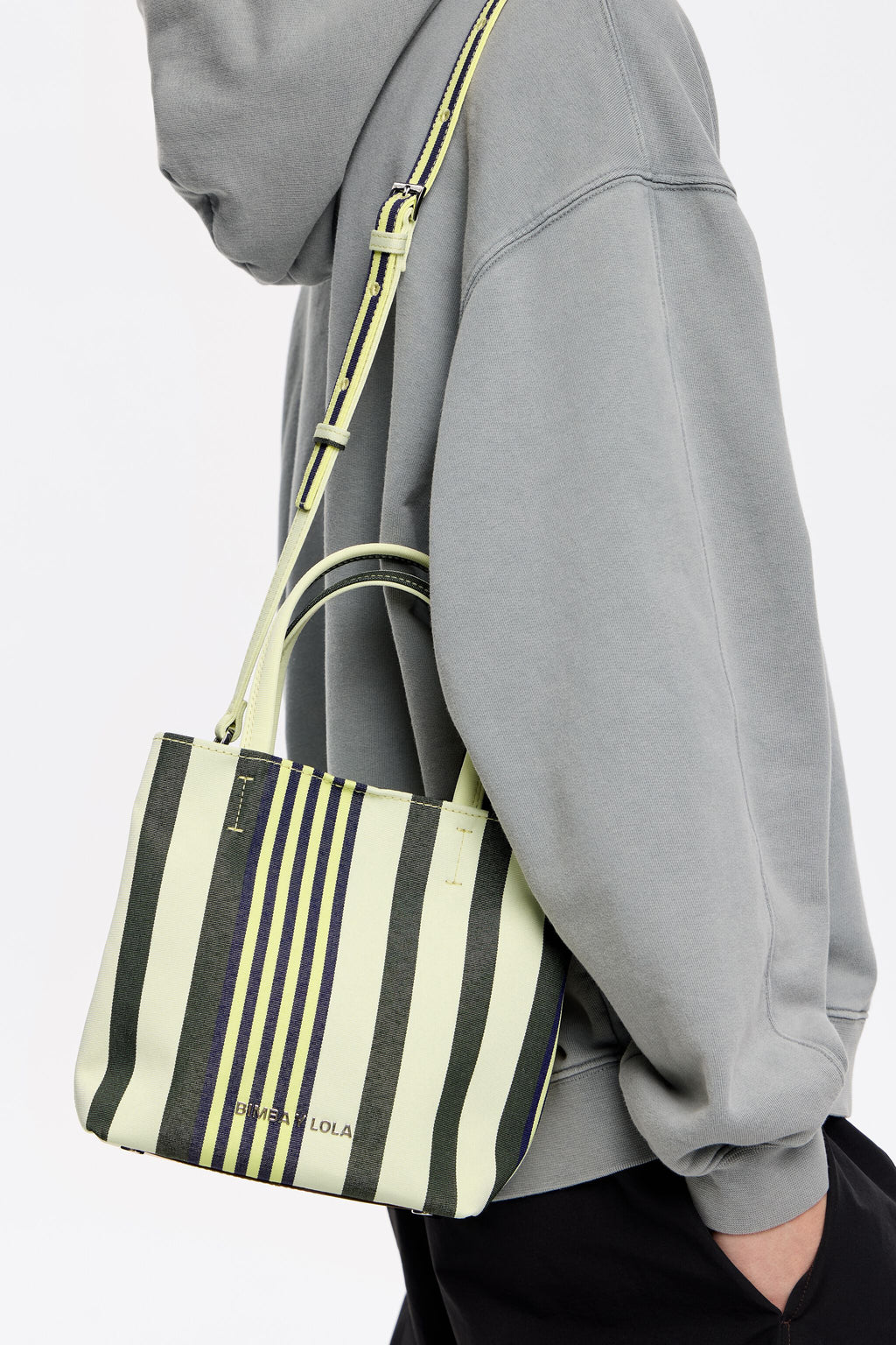 Small striped nylon Chihuahua bag