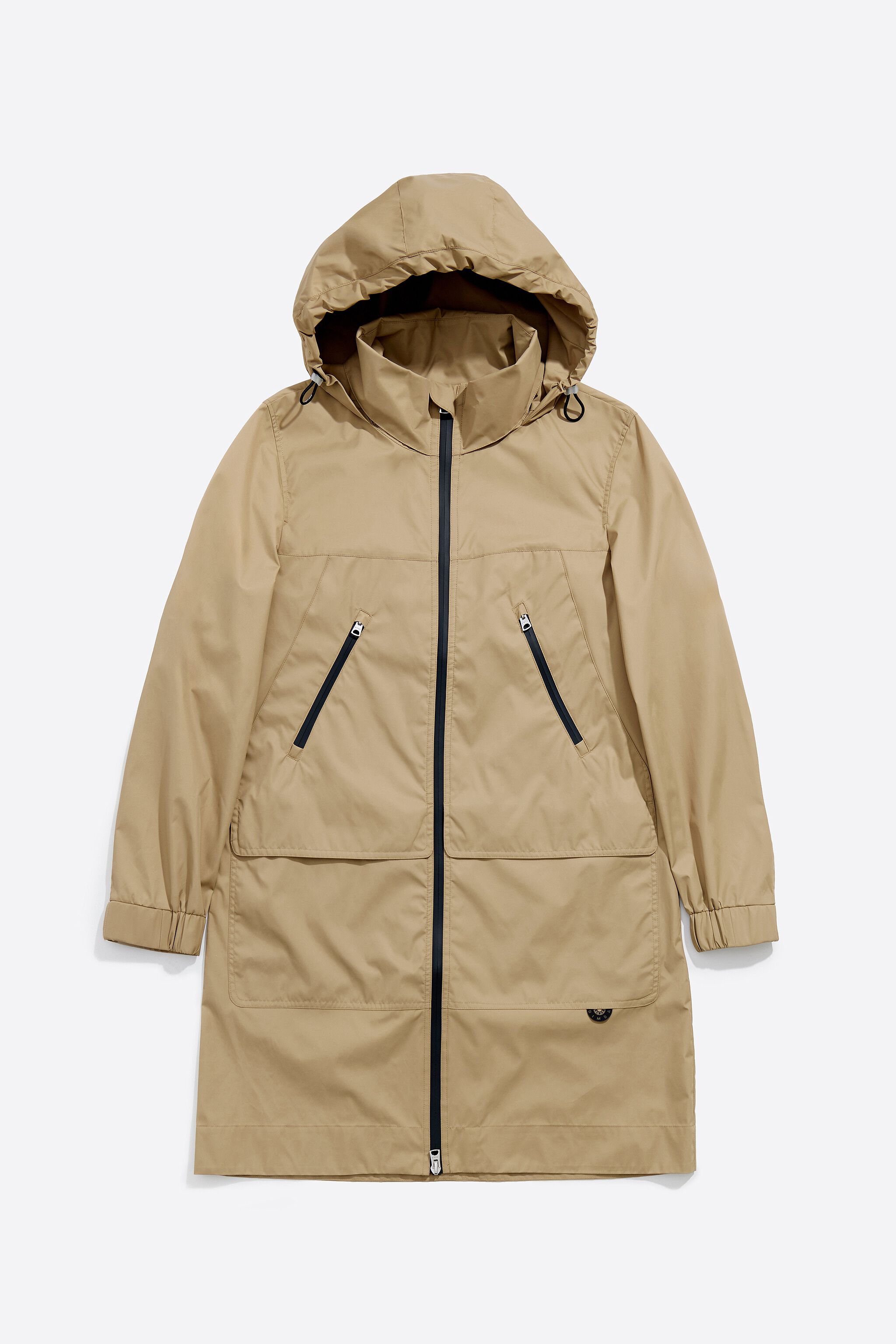 Camel straight midi trench