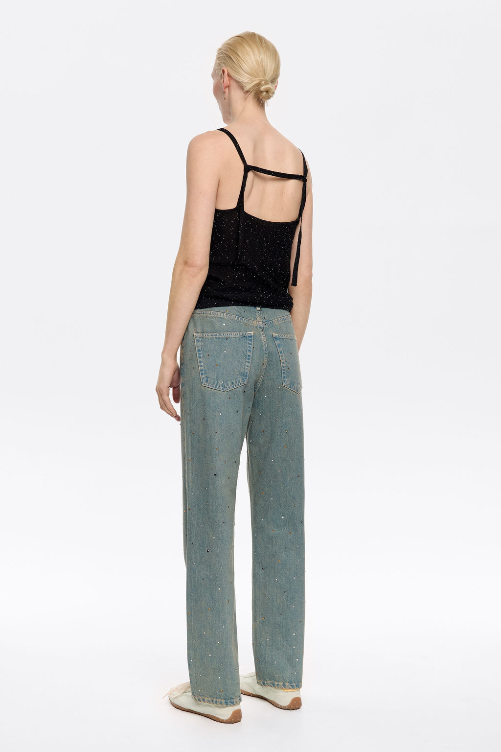 STRAIGHT CROPPED - Blue stones jeans