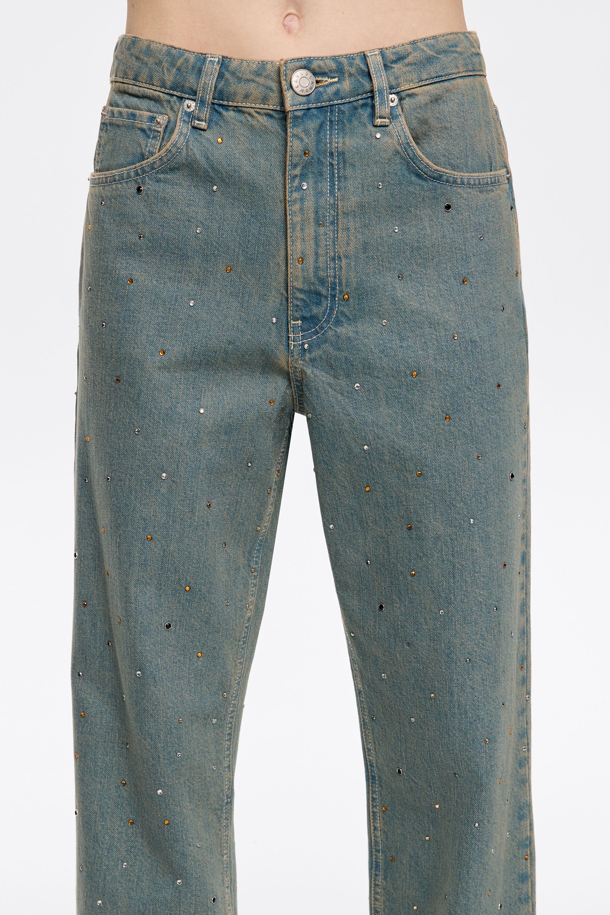 STRAIGHT CROPPED - Blue stones jeans