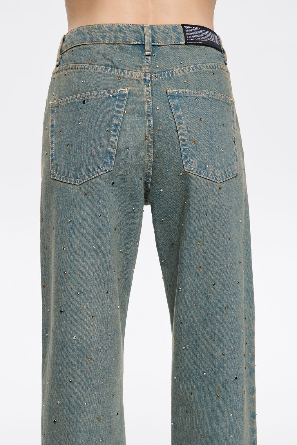 STRAIGHT CROPPED - Blue stones jeans