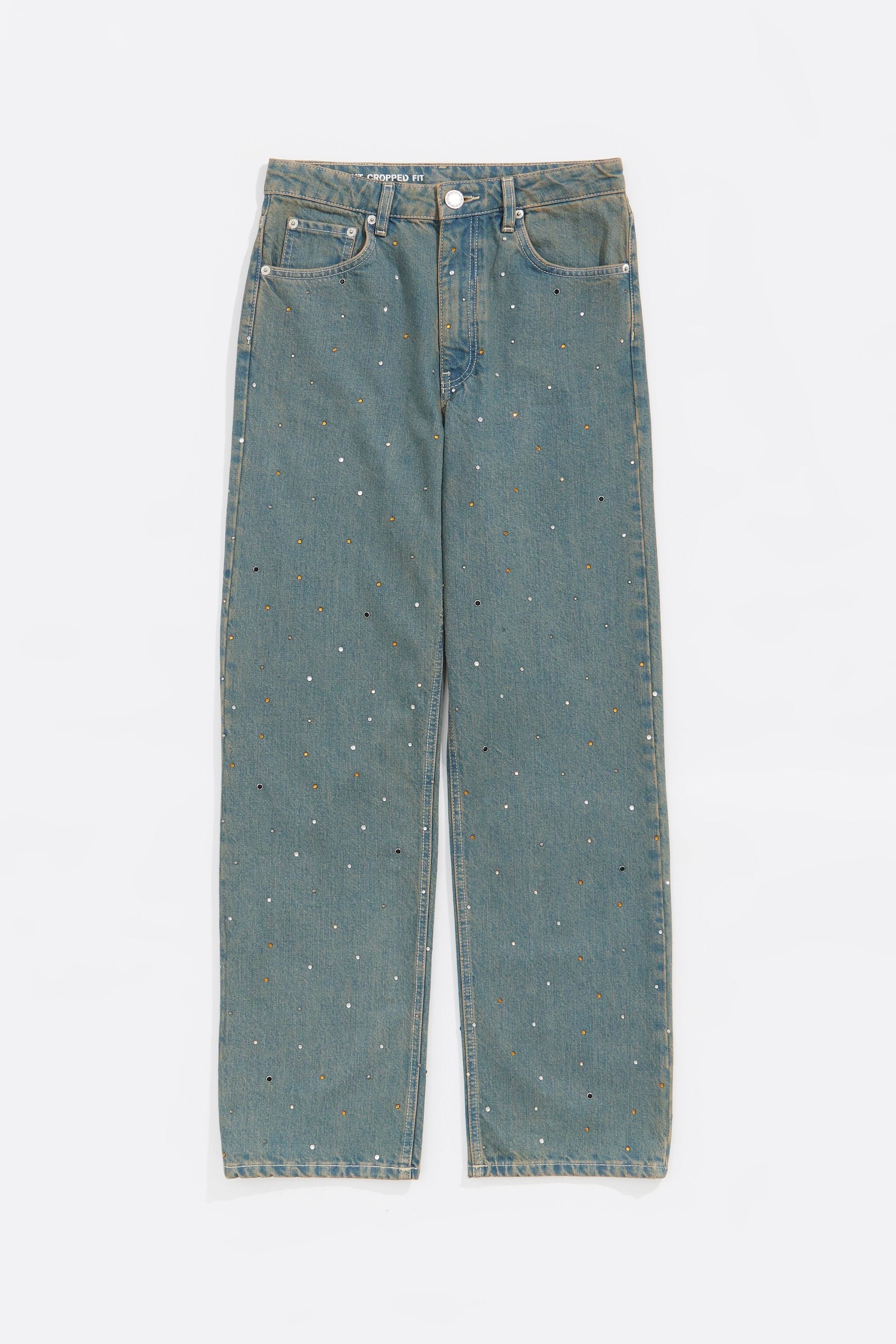 STRAIGHT CROPPED - Blue stones jeans