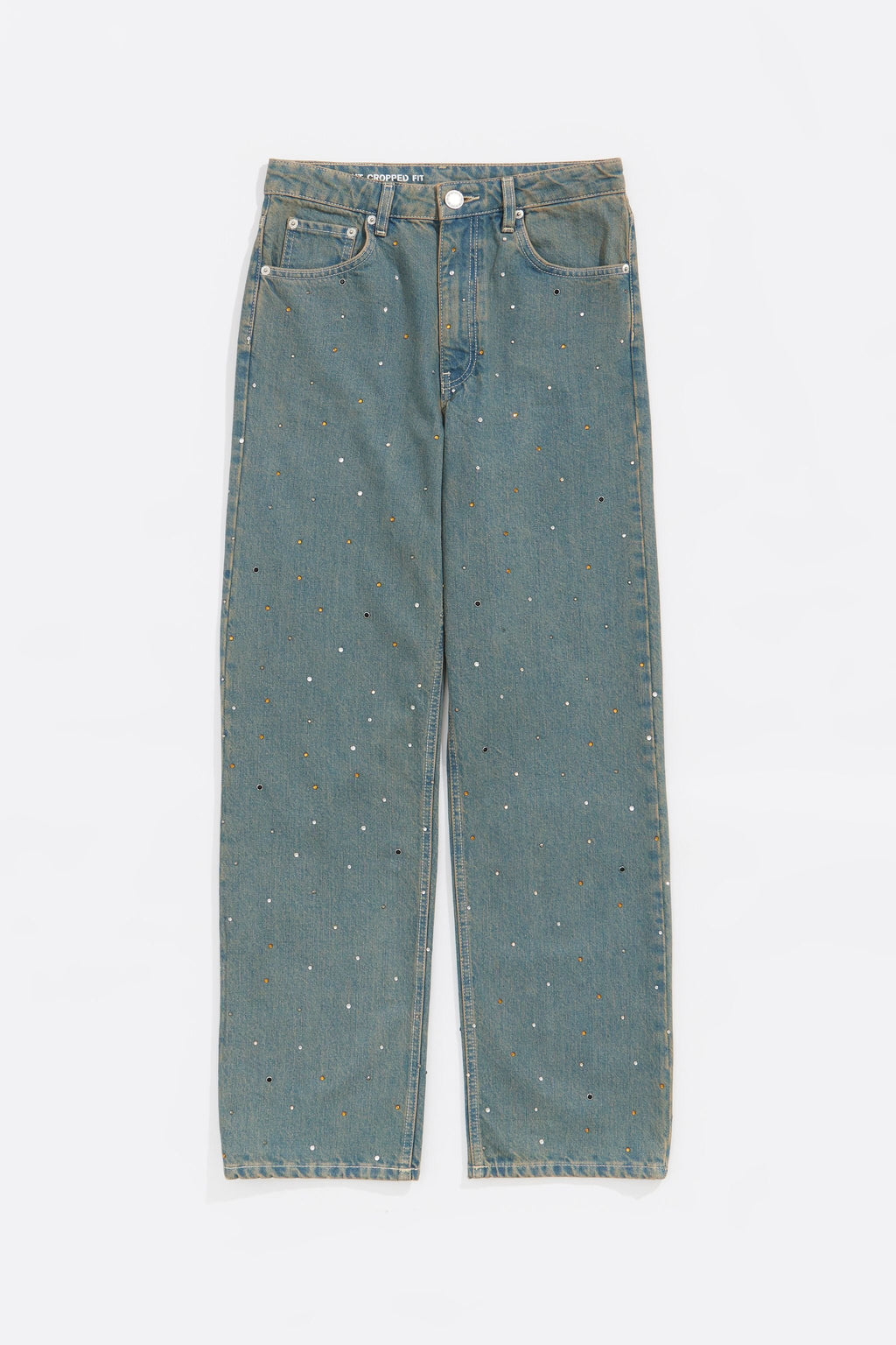 STRAIGHT CROPPED - Blue stones jeans