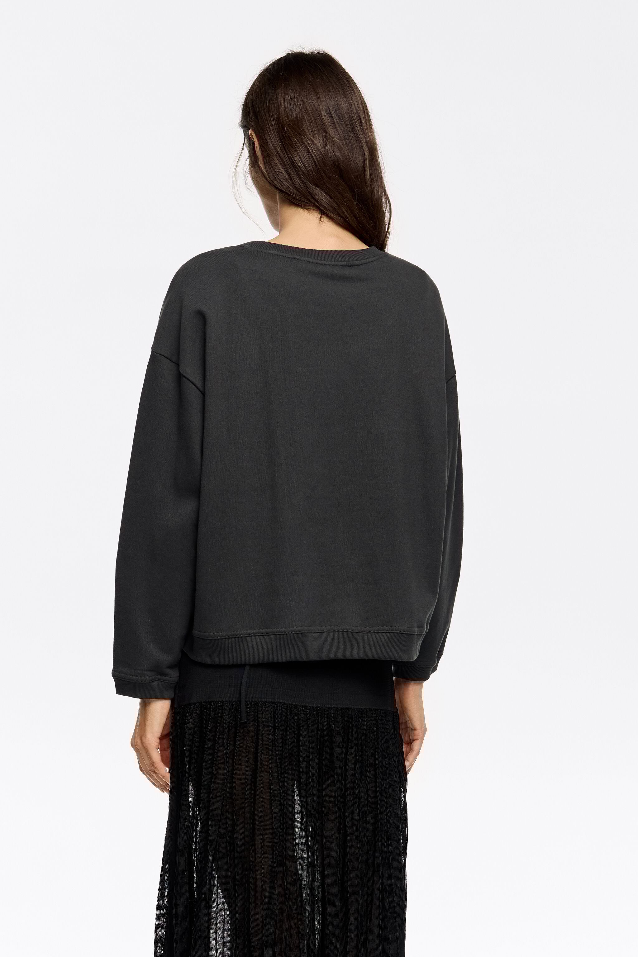 Black embroidered logo sweatshirt