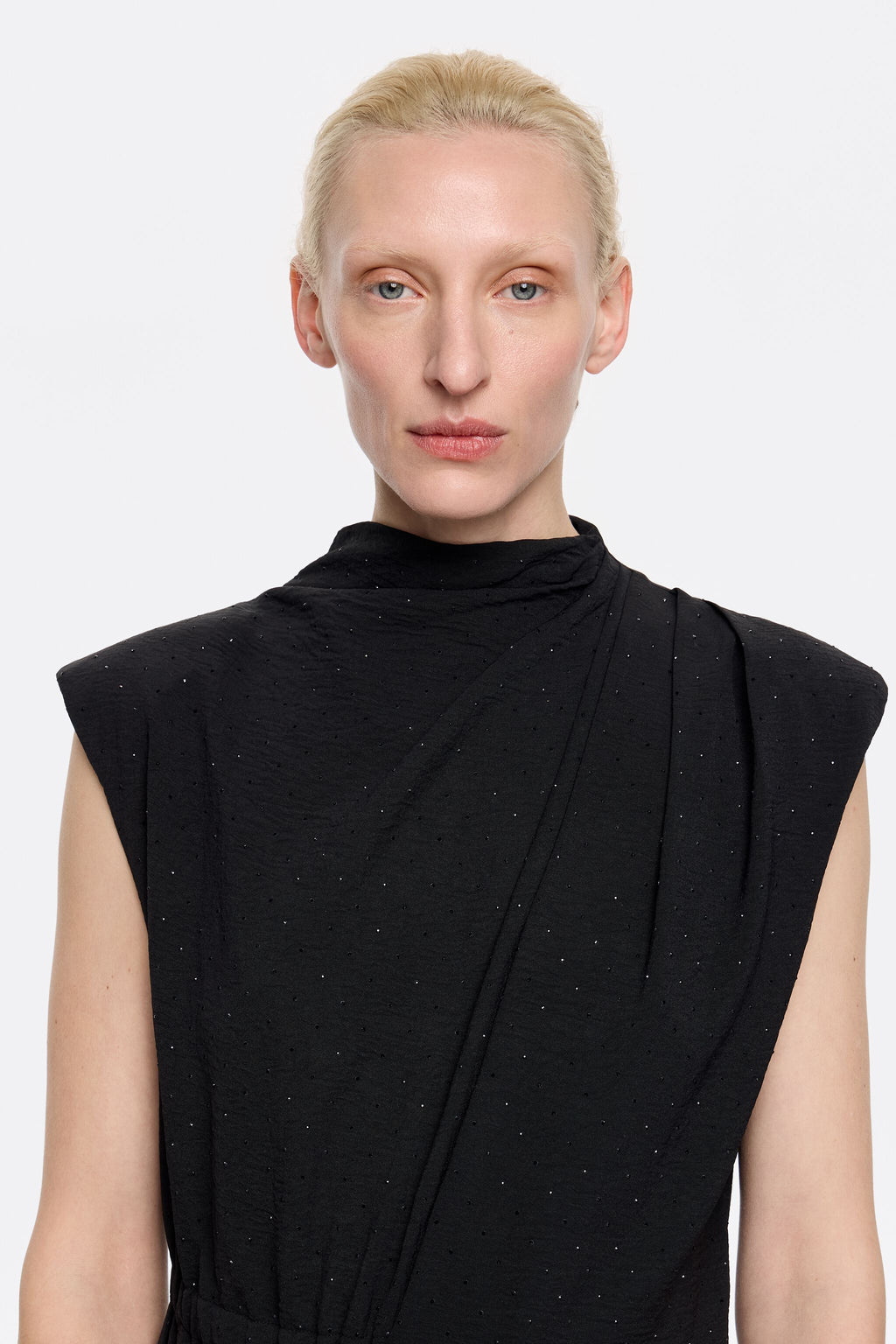 Long black rhinestones jumpsuit