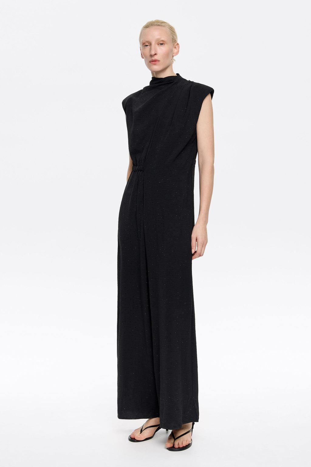 Long black rhinestones jumpsuit