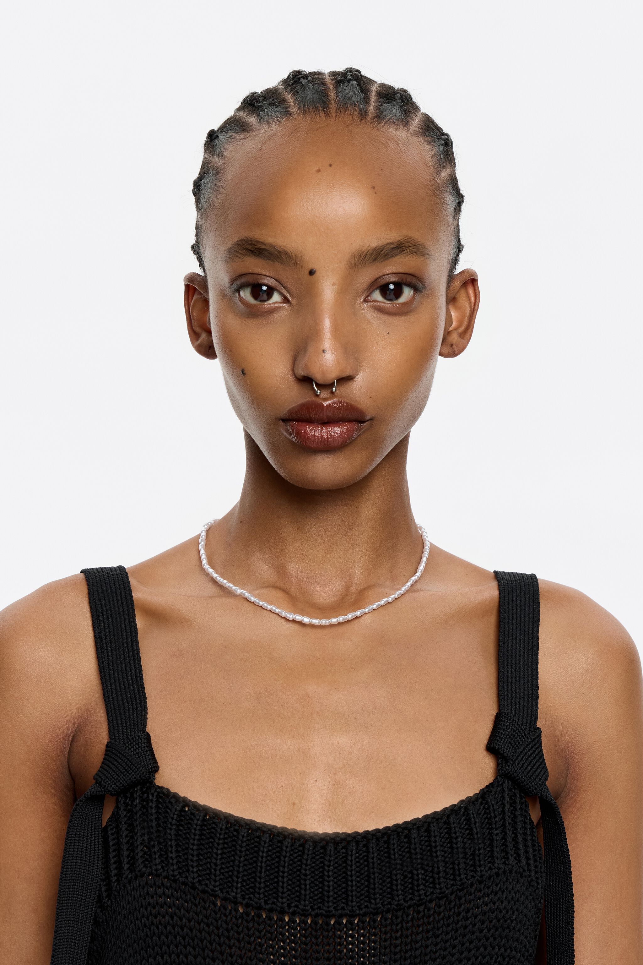 Pearls and logo heart necklace