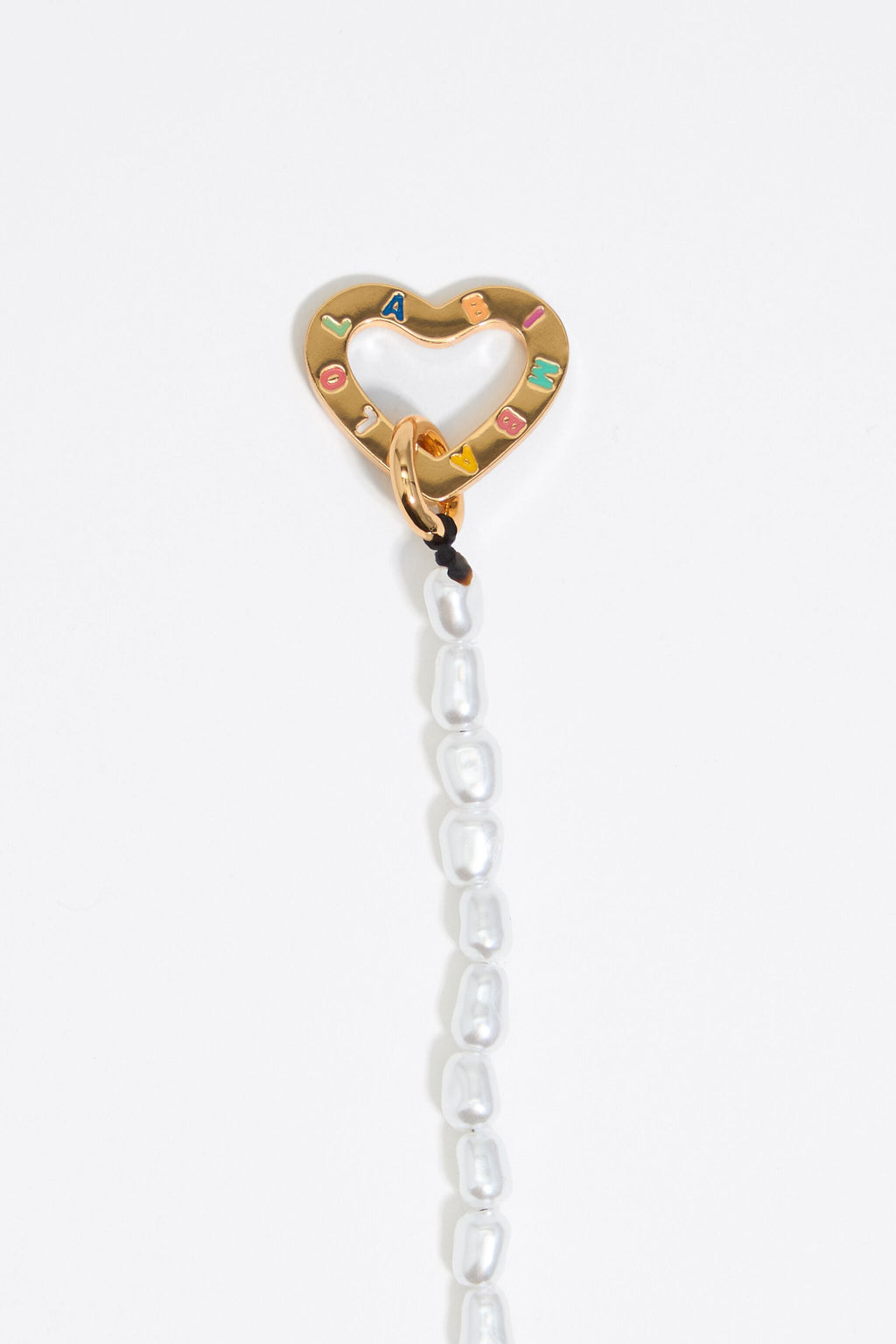 Pearls and logo heart necklace