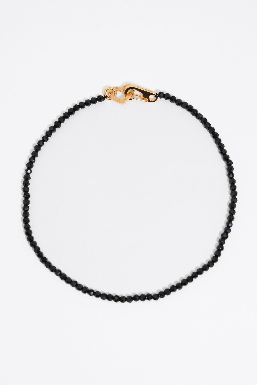 Black crystals and logo heart necklace