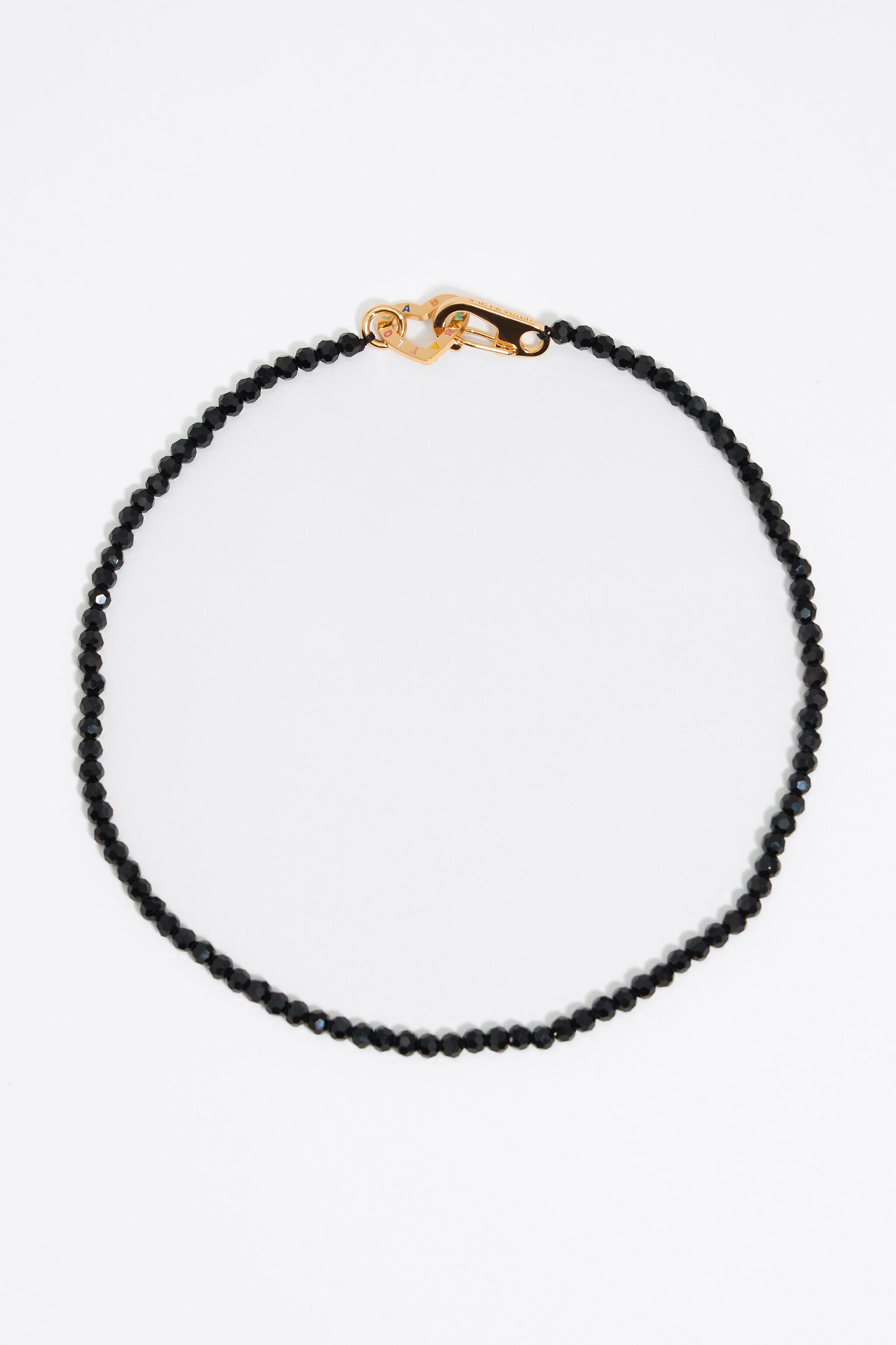 Black crystals and logo heart necklace