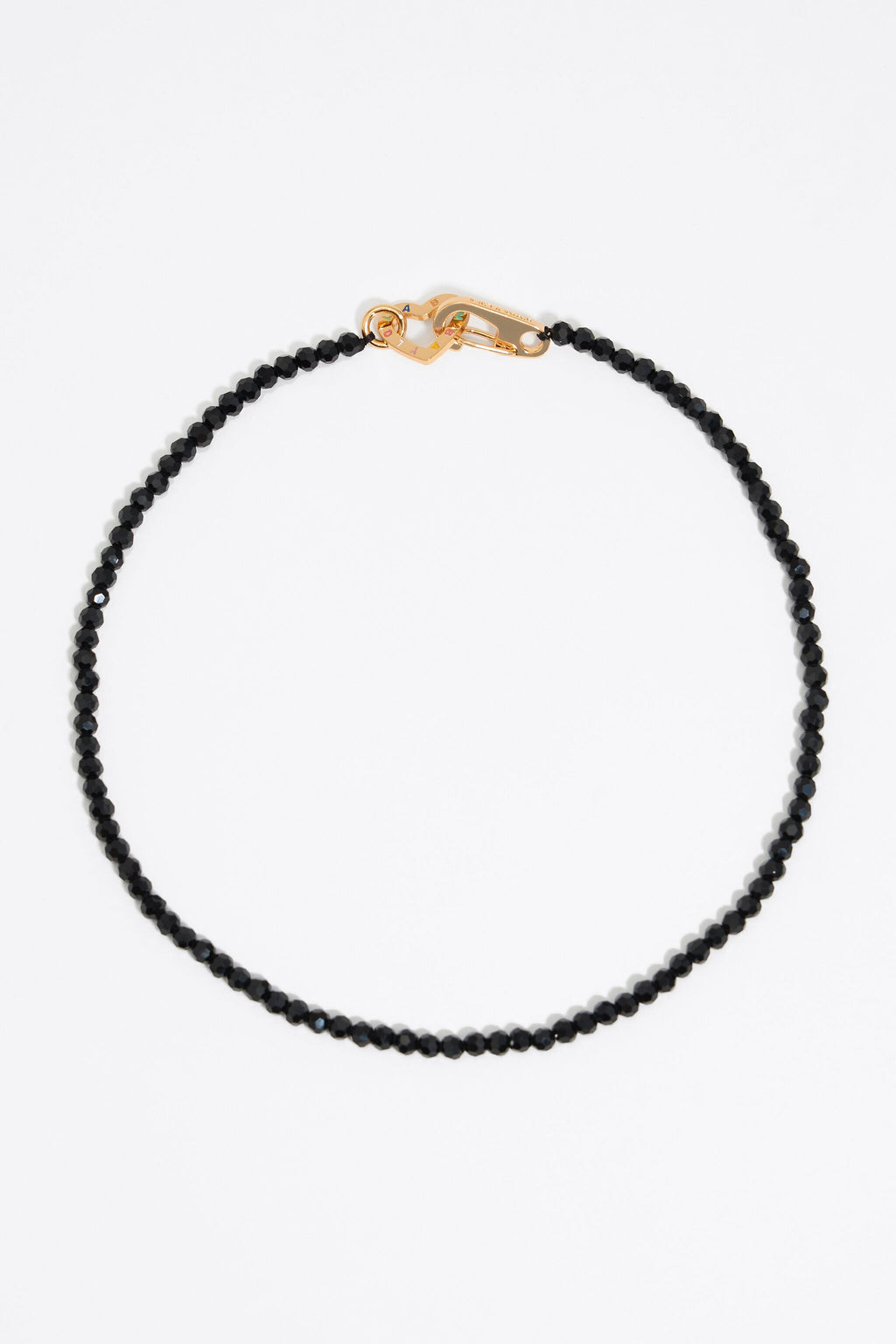 Black crystals and logo heart necklace