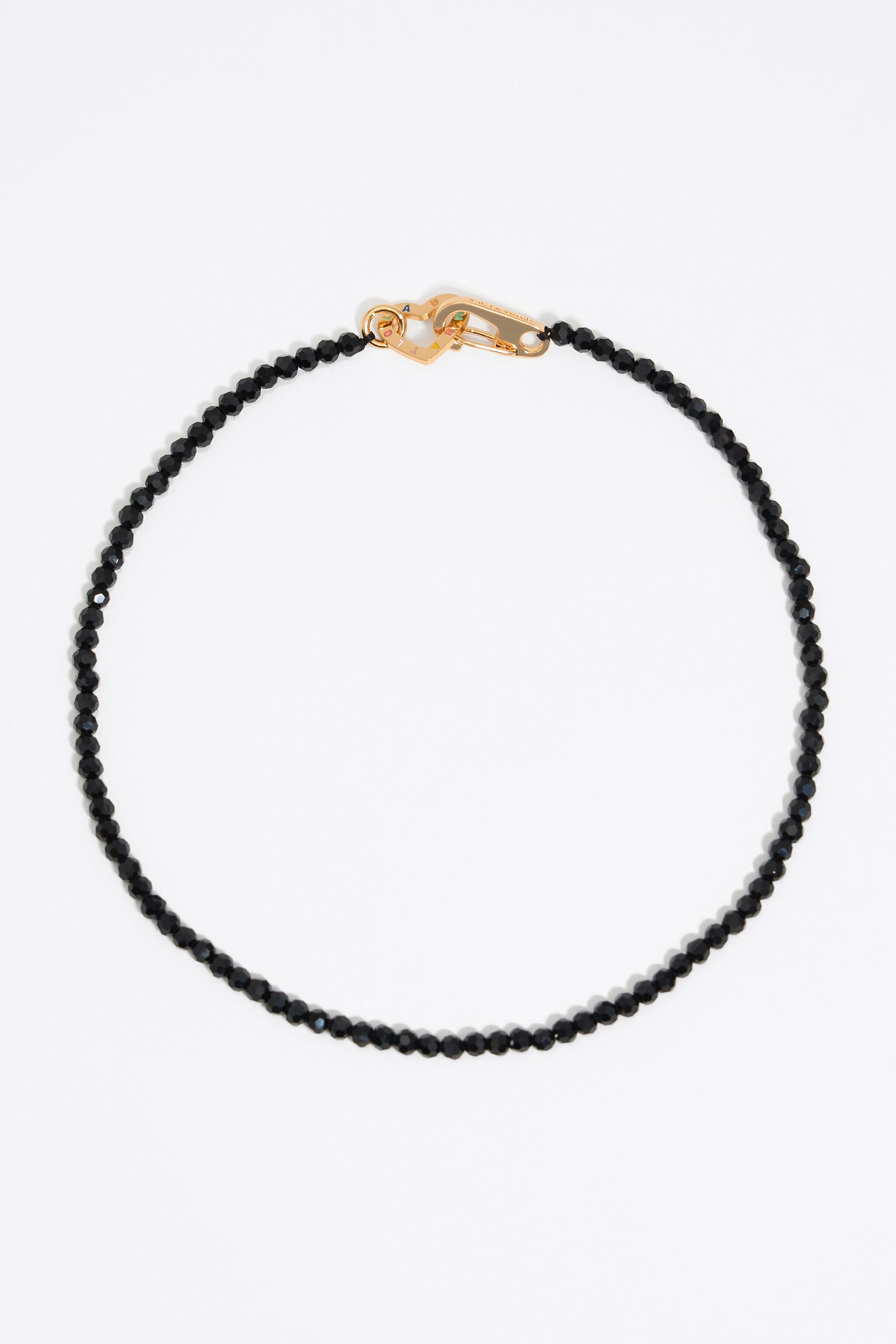 Black crystals and logo heart necklace
