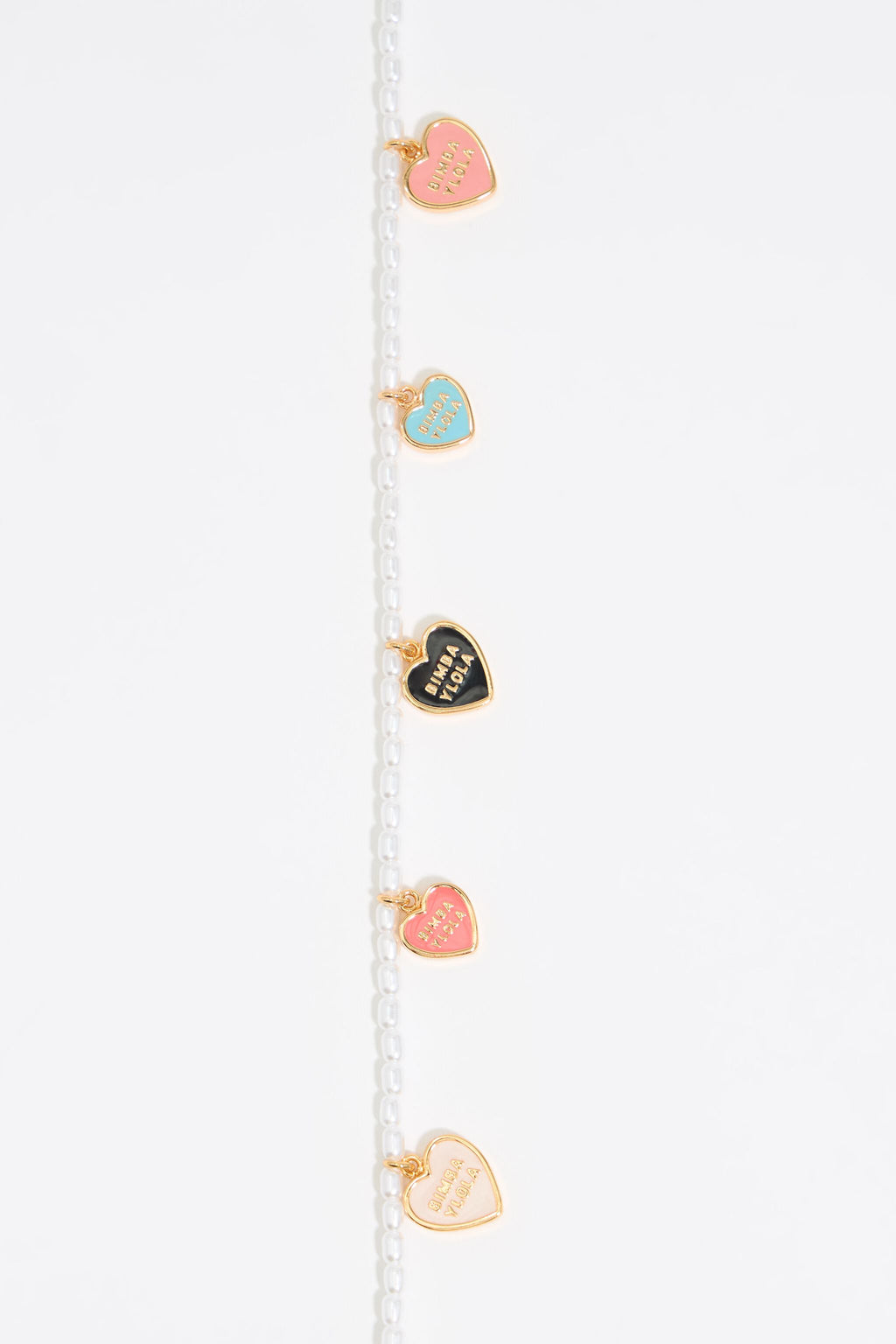 Pearl and multicolor Heart logo necklace