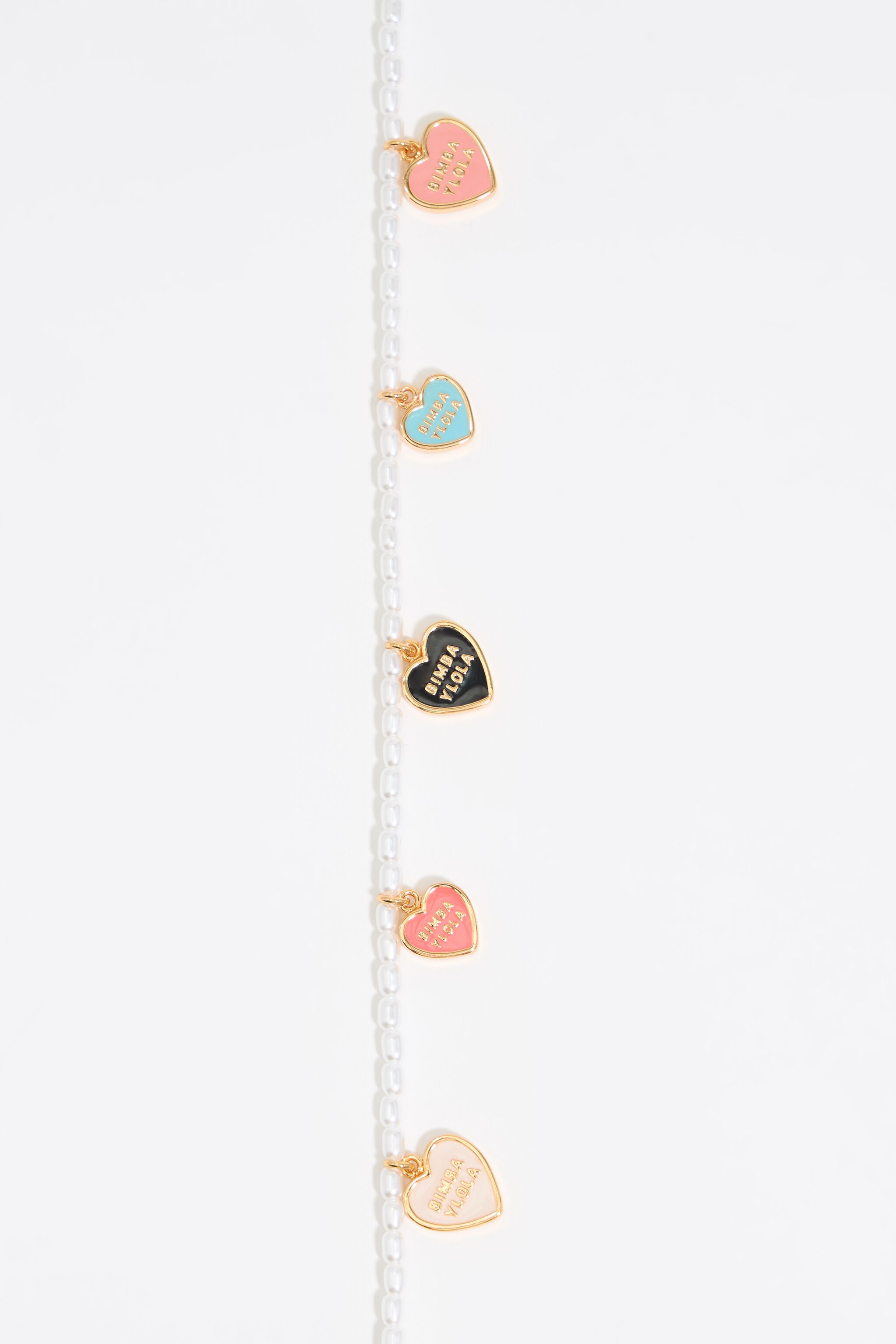 Pearl and multicolor Heart logo necklace