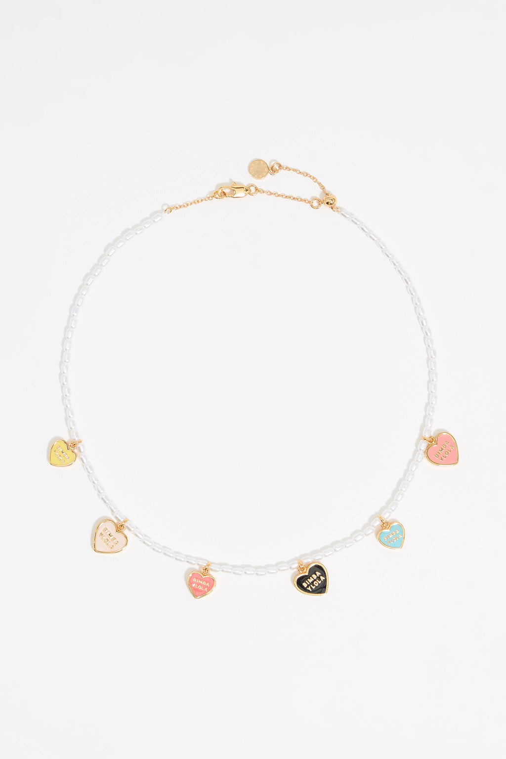 Pearl and multicolor Heart logo necklace