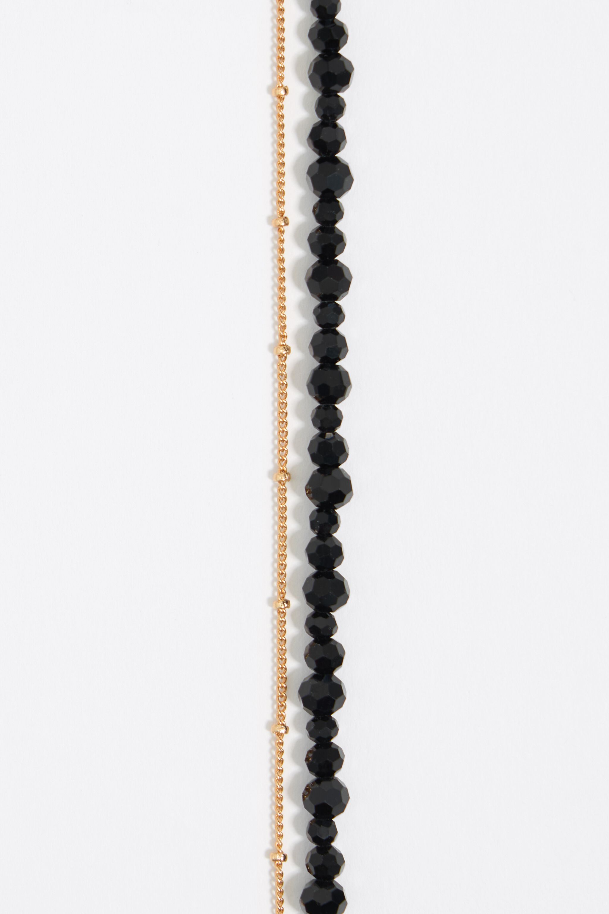 Black crystals heart logo necklace