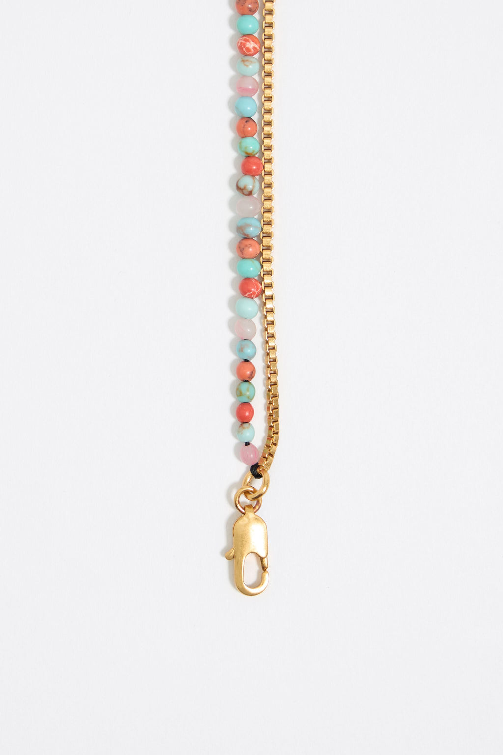 Coin logo and multicolor stones necklace